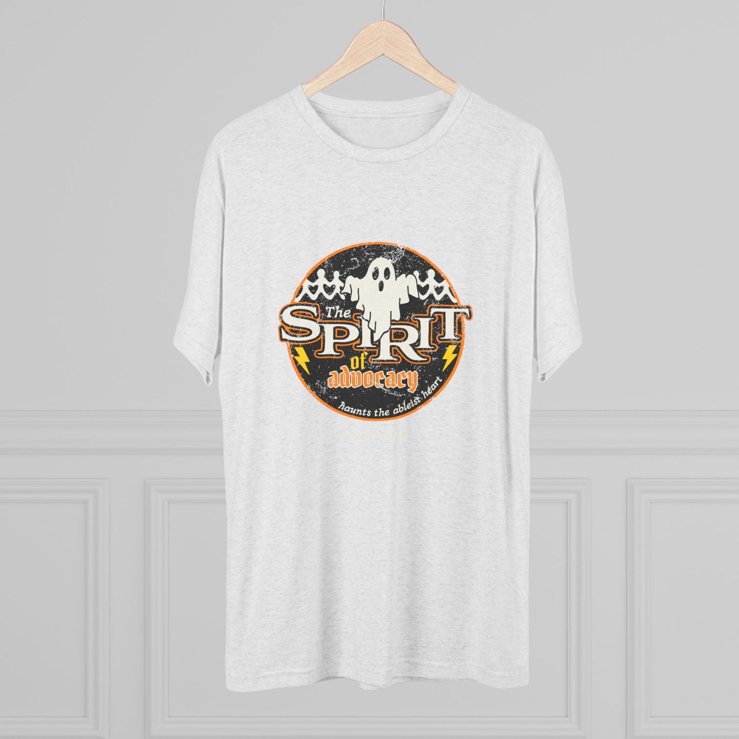 The Spirit of Advocacy (Haunts the Ablelist Heart) - Halloween - Adult Unisex Tri-Blend Soft Tee