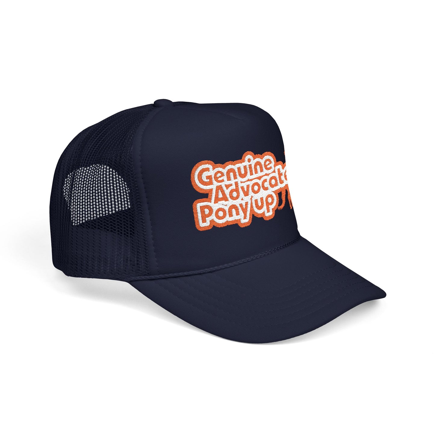 Genuine Advocates Pony Up (No Phonies, Let's Do This) - Adult Unisex Embroidered Trucker Hat