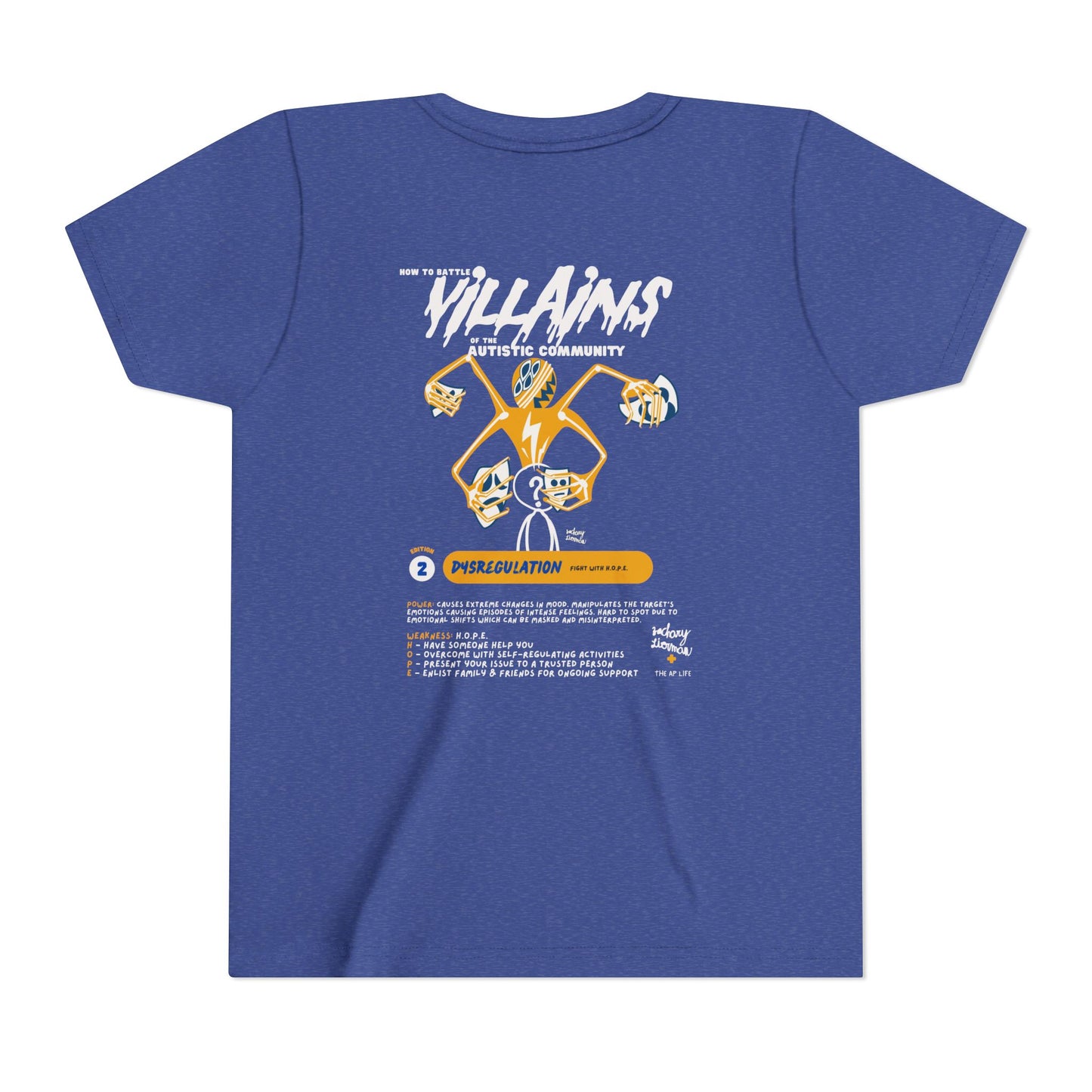 Villains of The Autistic Community Series - Dysregulation - Zachary Lierman - Youth Unisex Jersey Tee