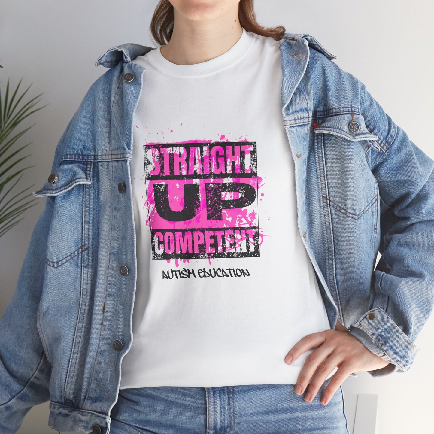 Straight Up Competent Autism Education - Adult Unisex Cotton Tee