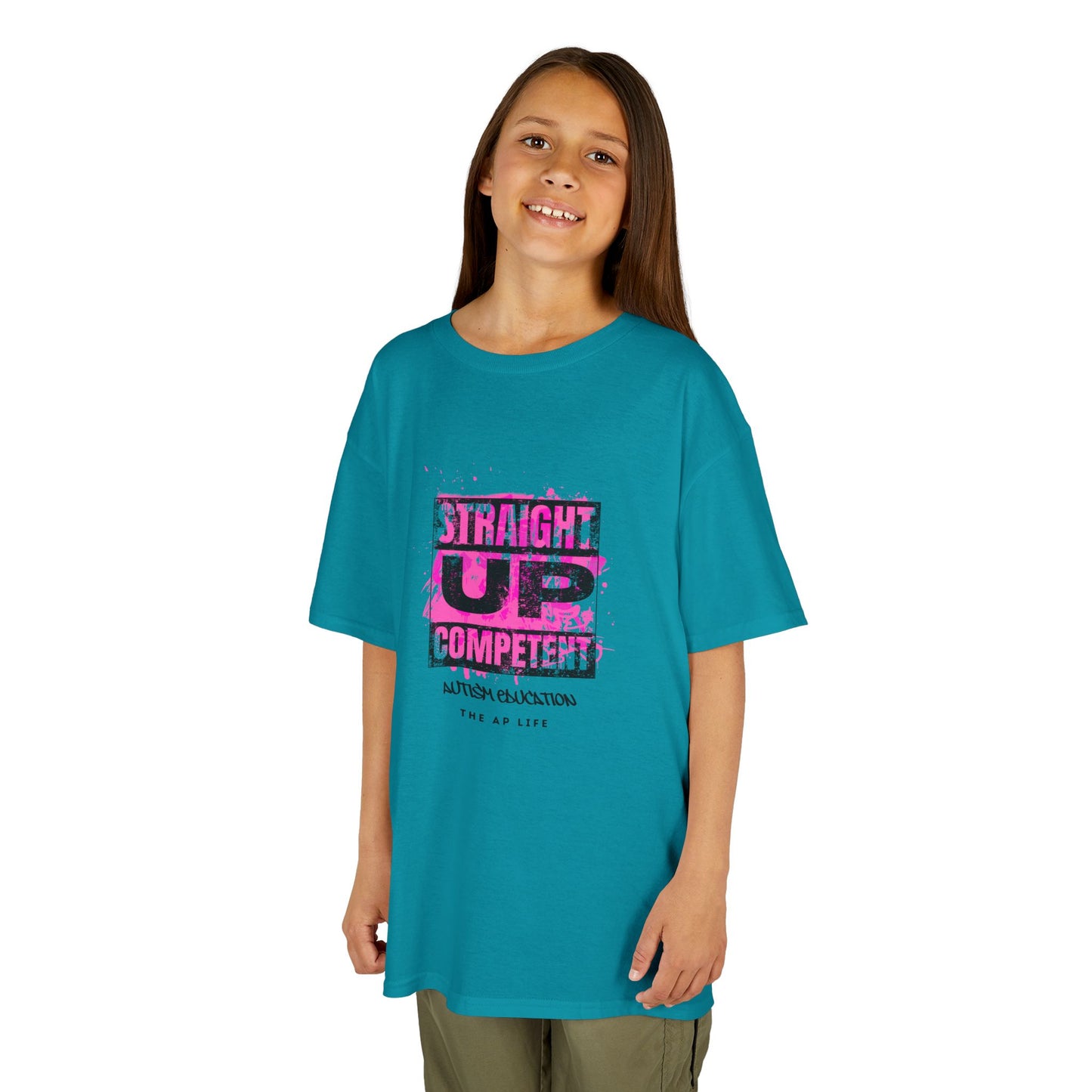 Straight Up Competent Autism Education - Youth Unisex Oversized Cotton Tee