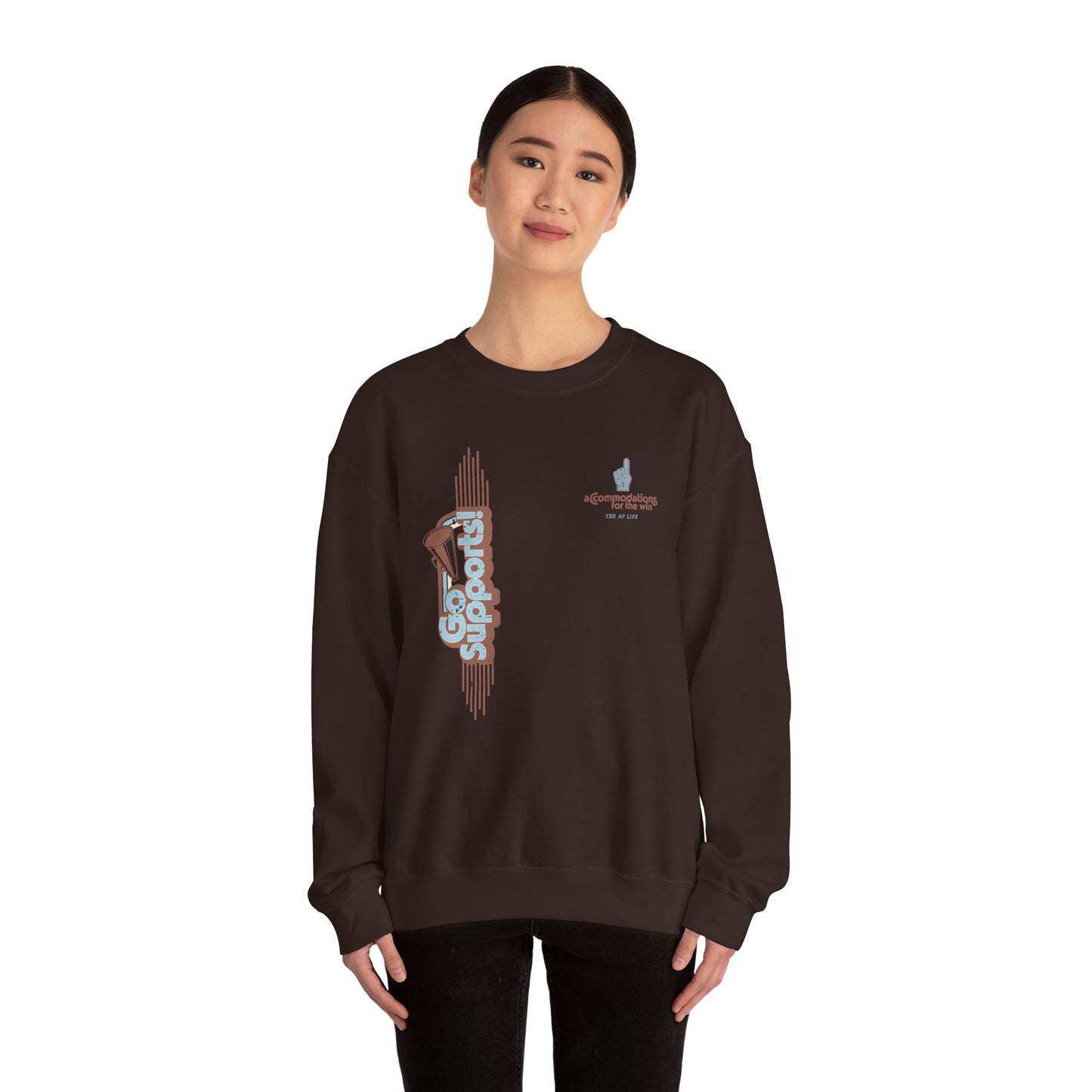 Go Supports! Accommodations for the Win - Support Needs Advocate Adult Unisex Sweatshirt