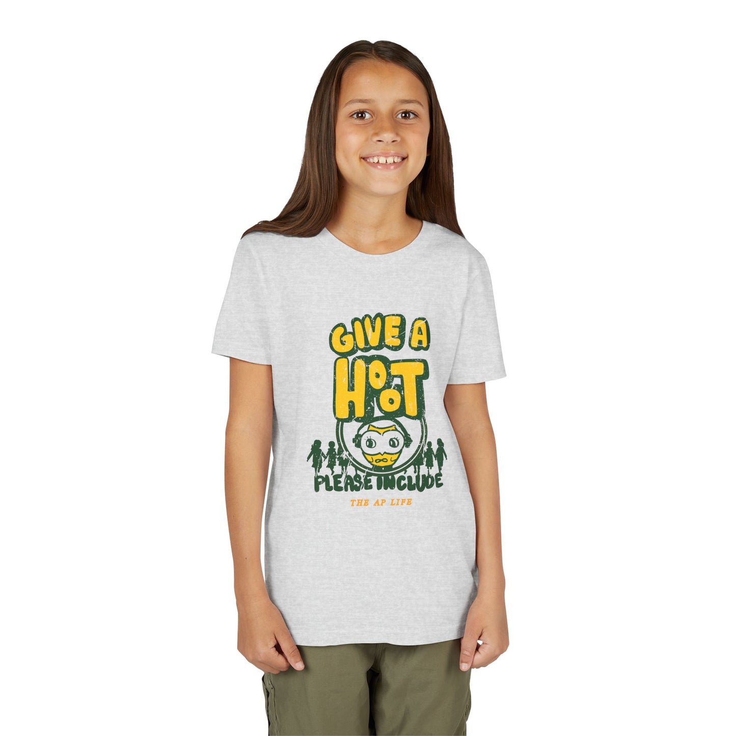 Give A Hoot - Just Include - Retro PSA Style - Youth Unisex Jersey Tee