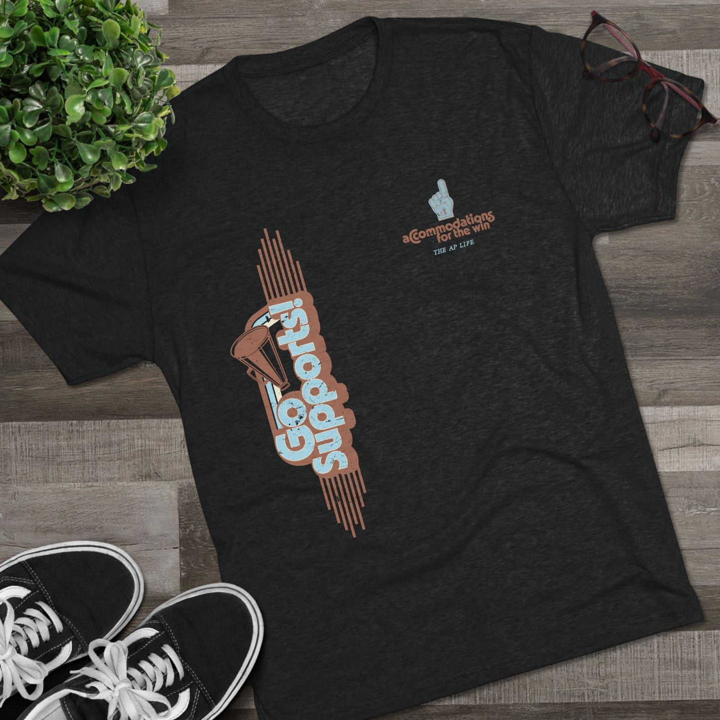 Go Supports! Accommodations for the Win - Support Needs Advocate Adult Unisex Triblend Tee