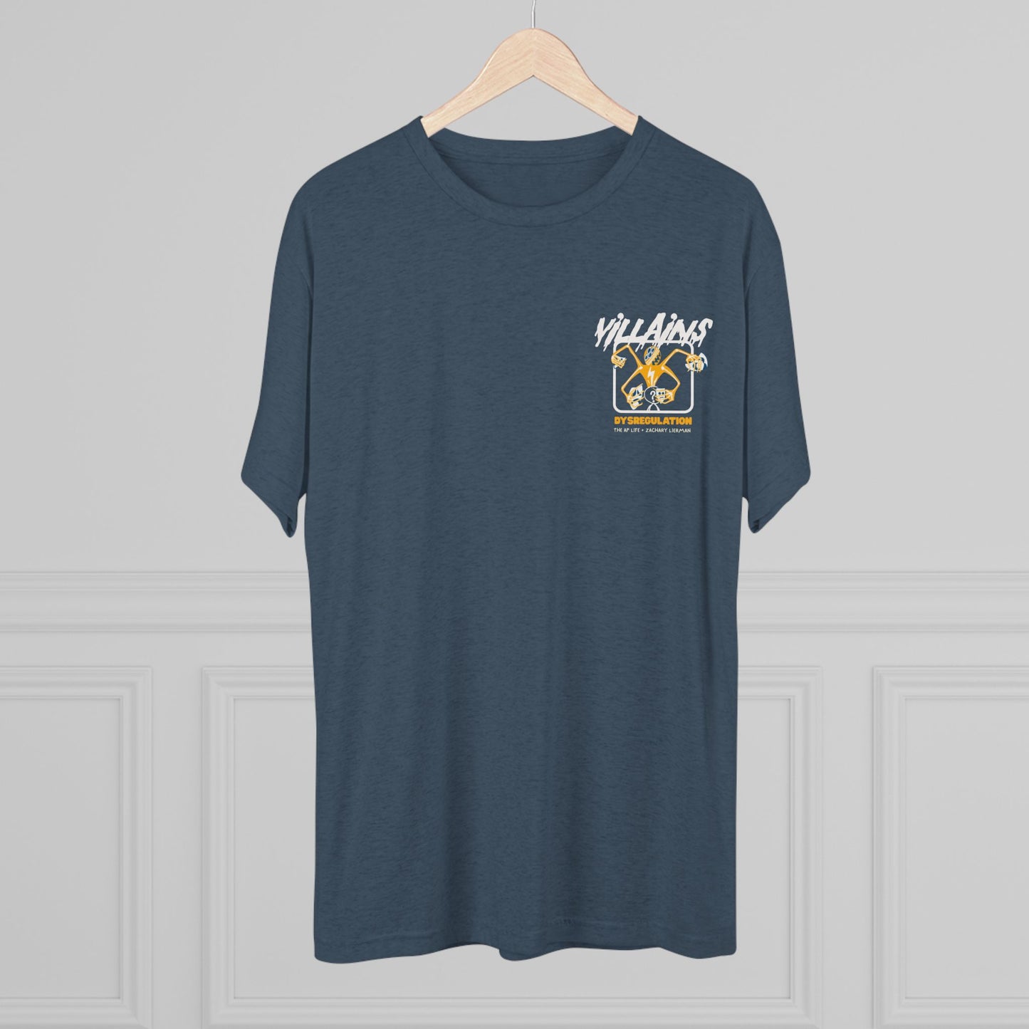 Villains of The Autistic Community Series - Dysregulation - Zachary Lierman - Adult Unisex Triblend Tee