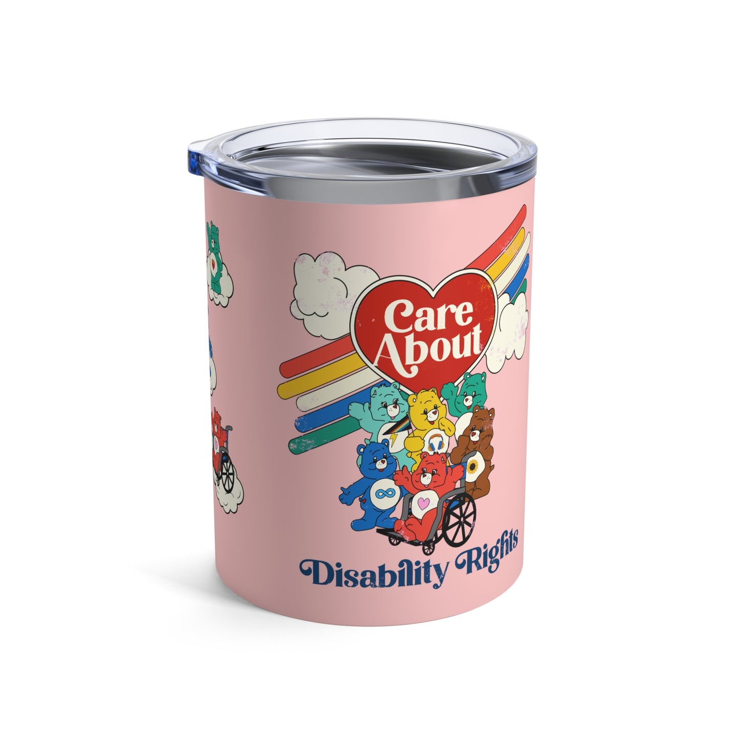 Care About Disability Rights - 80s Retro Style Insulated Tumbler 10oz