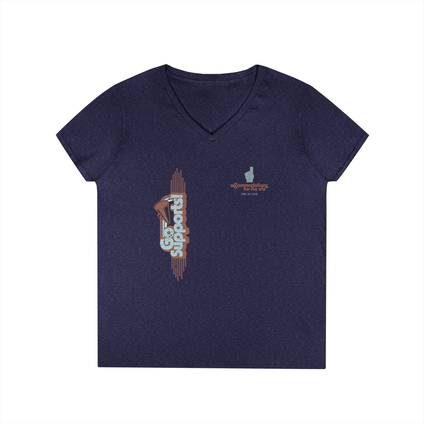 Go Supports! Accommodations for the Win - Ladies' V-Neck T-Shirt