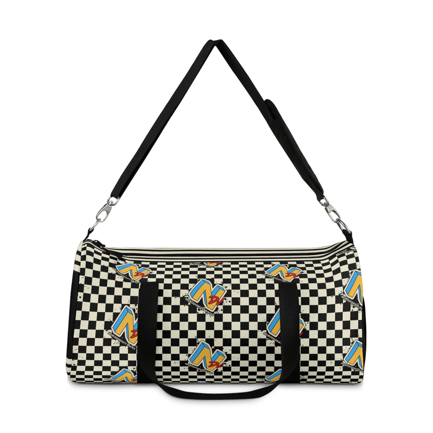 Checkered Pattern Duffel Bag - Trendy Gym, Travel, Sports Bag,Weekend Getaway, Fitness, Unisex, Stylish Luggage