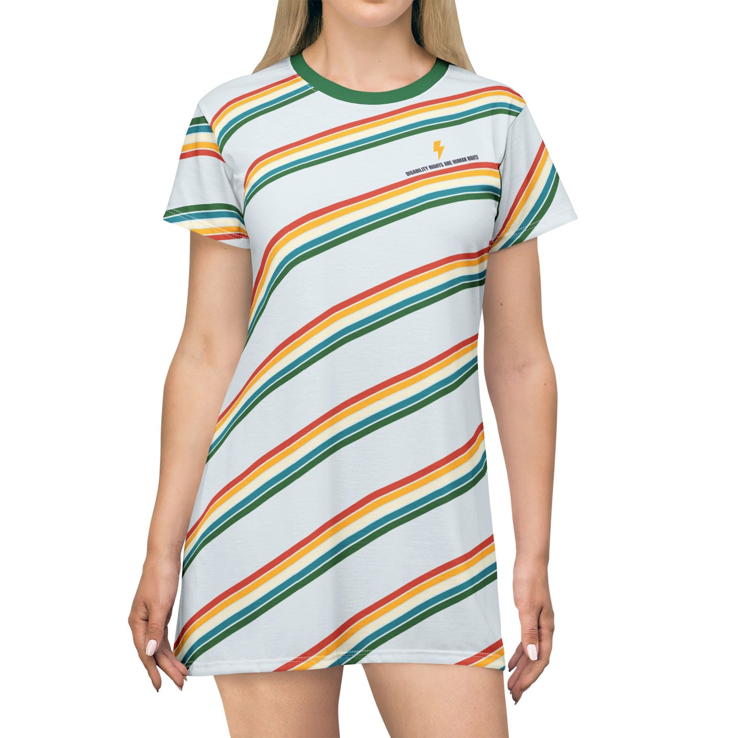 Disability Rights Are Human Rights - Disability Pride Flag -Women's T-Shirt Dress