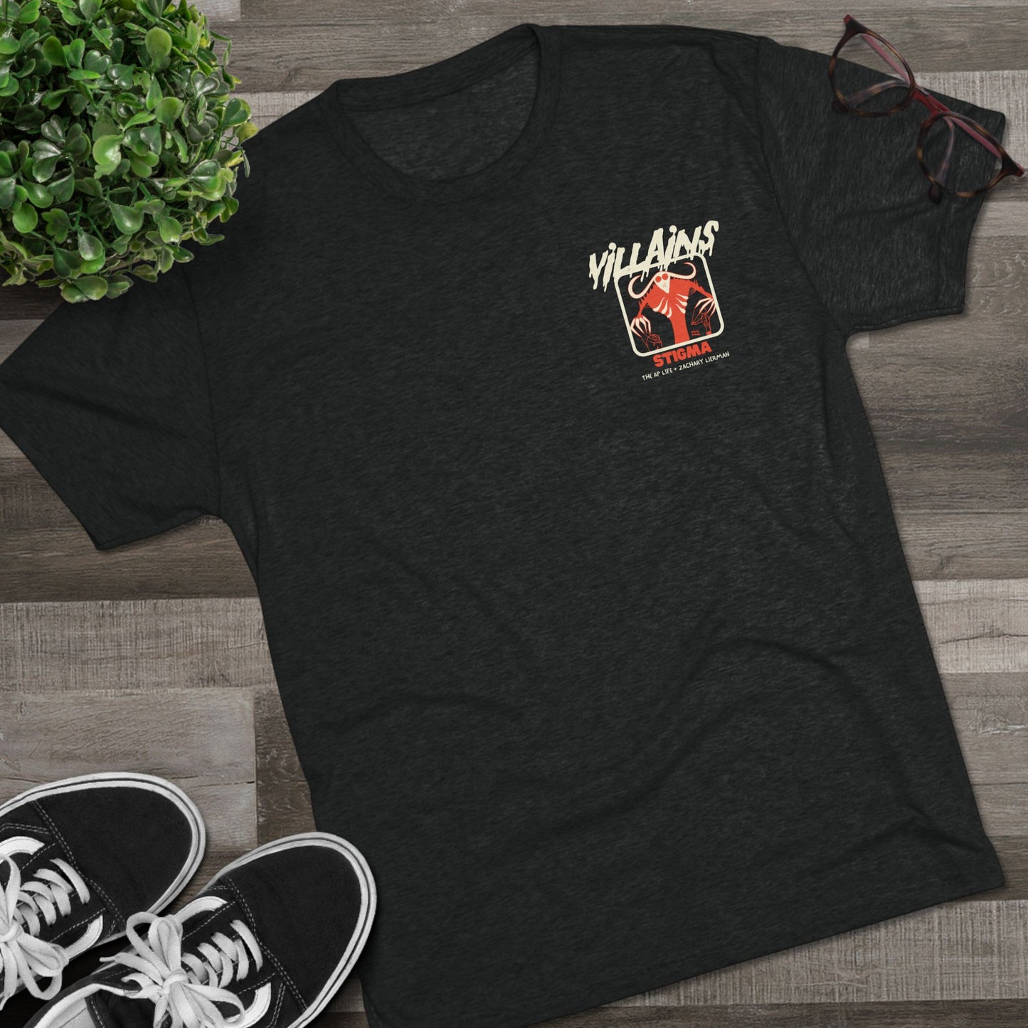 Villains of The Autistic Community Series - Stigma - Zachary Lierman - Adult Unisex Triblend Tee
