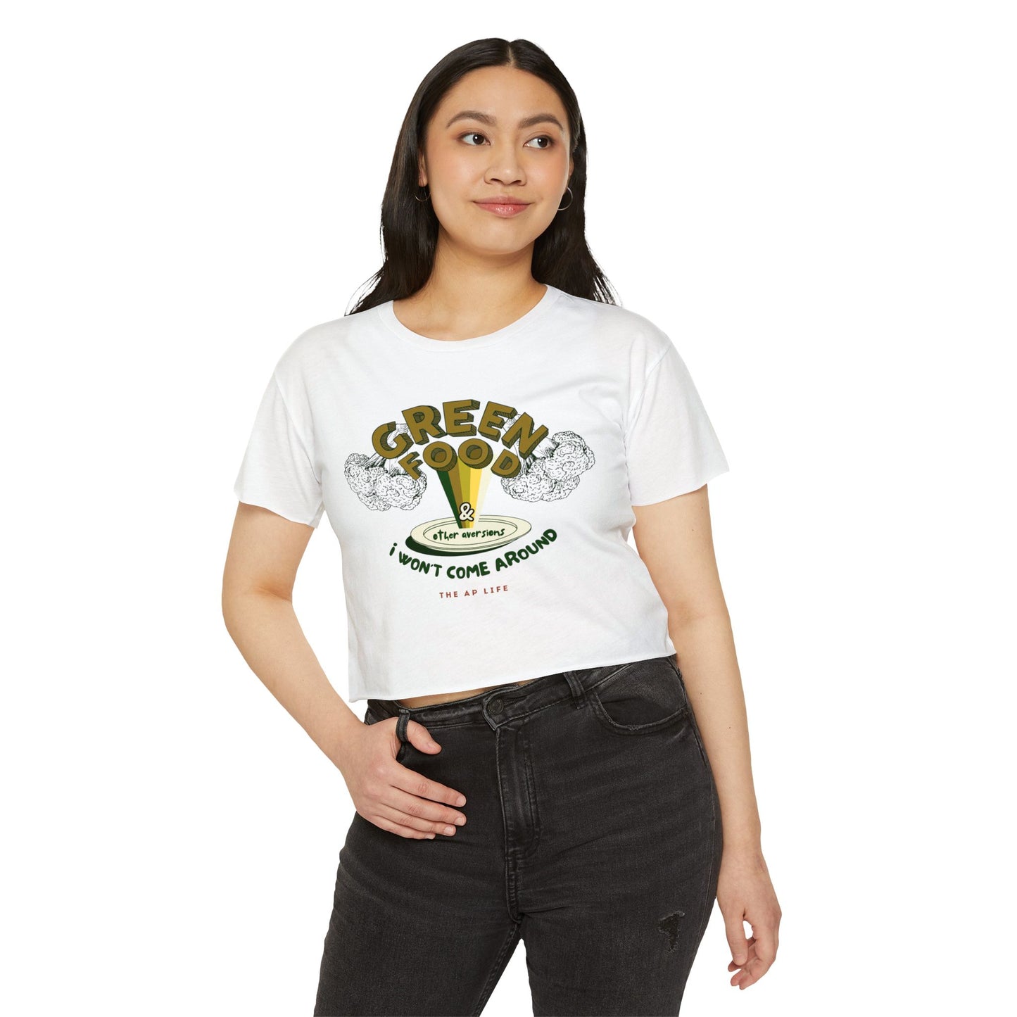 Green Food & Other Aversions I Won't Come Around - Autism/ARFID/SPD - Women's Crop Top