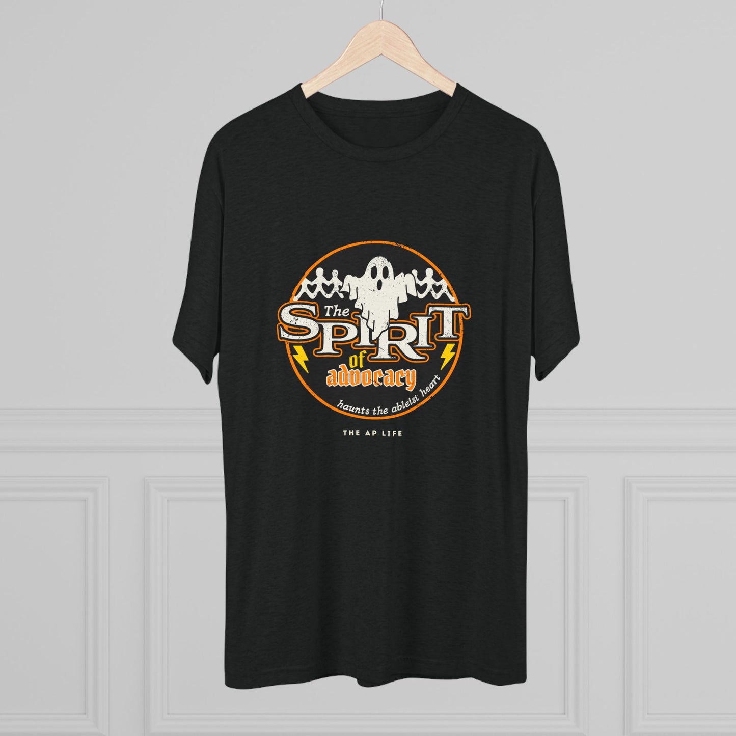 The Spirit of Advocacy (Haunts the Ablelist Heart) - Halloween - Adult Unisex Tri-Blend Soft Tee