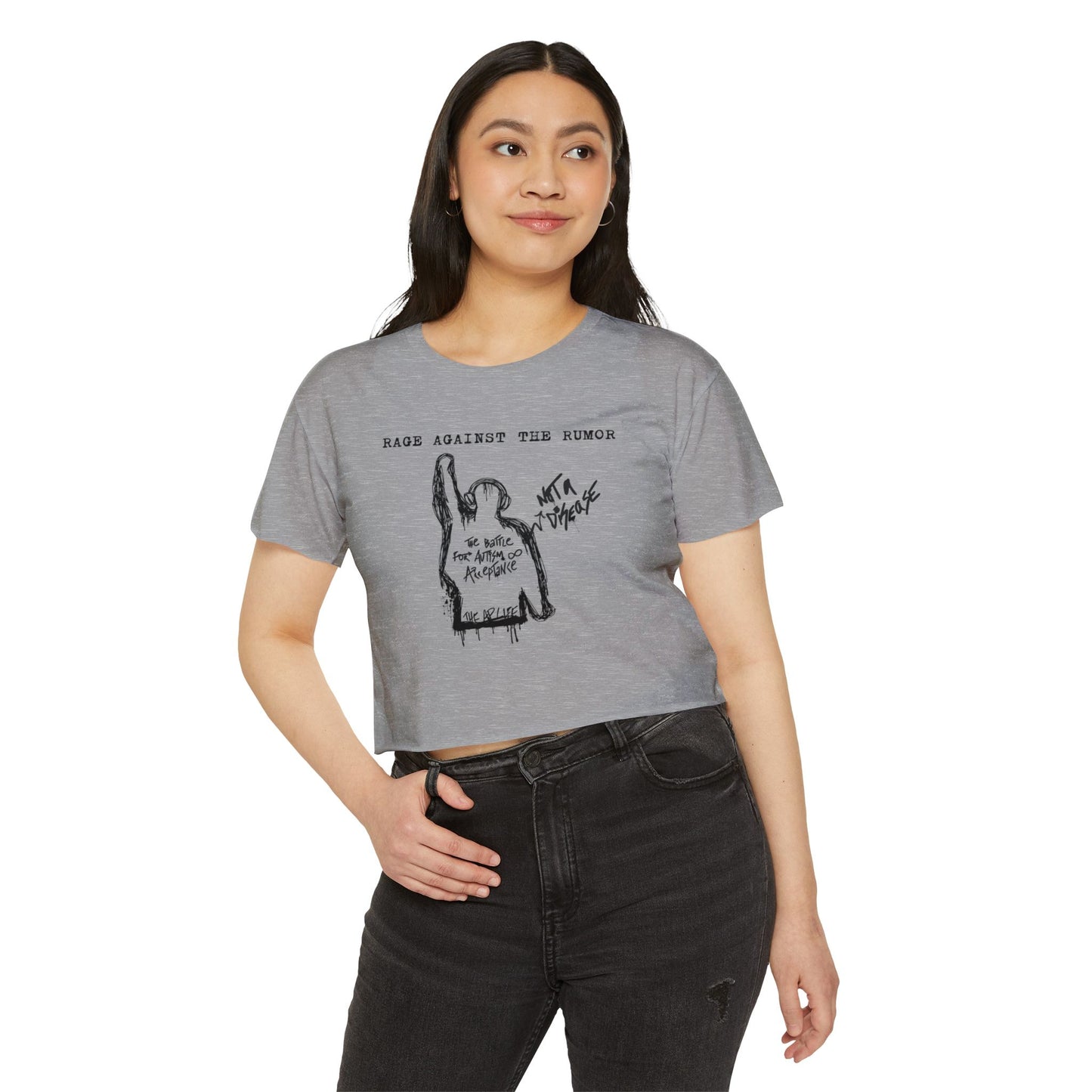 Rage Against the Rumor - The Battle for Autism Acceptance - Women's Crop Top Tee