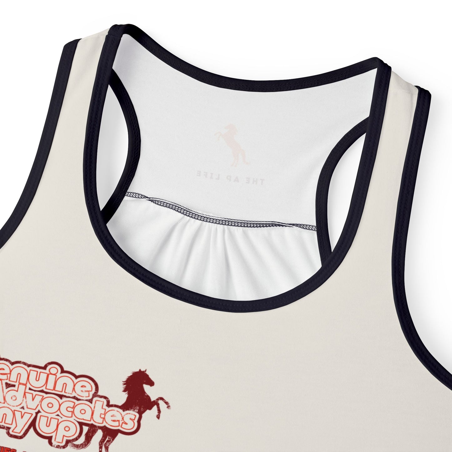 Genuine Advocates Pony Up (No Phonies, Let's Do This) Retro Vibe - Women's Racerback Tank