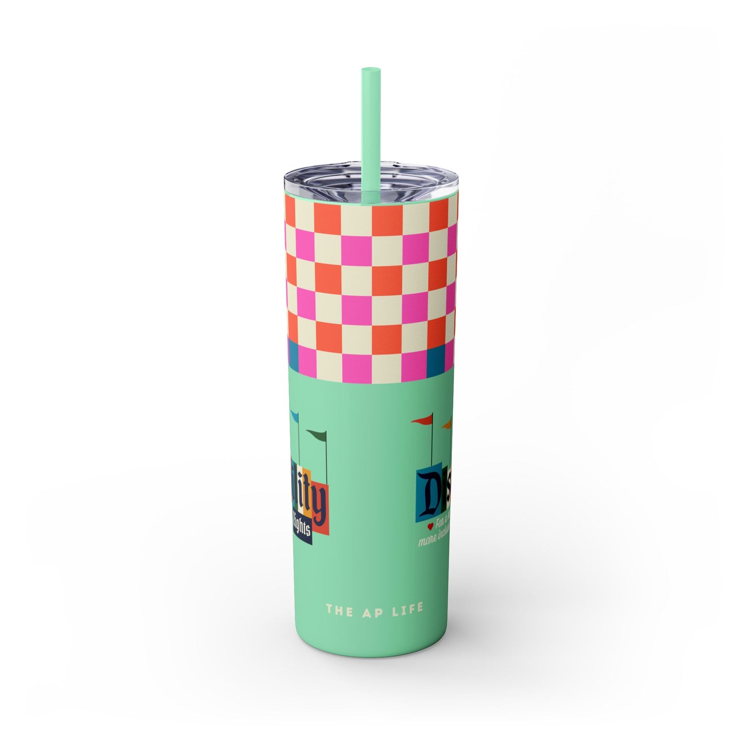 Disability Rights for a Happier & More Inclusive World - 20oz insulated tumbler with straw