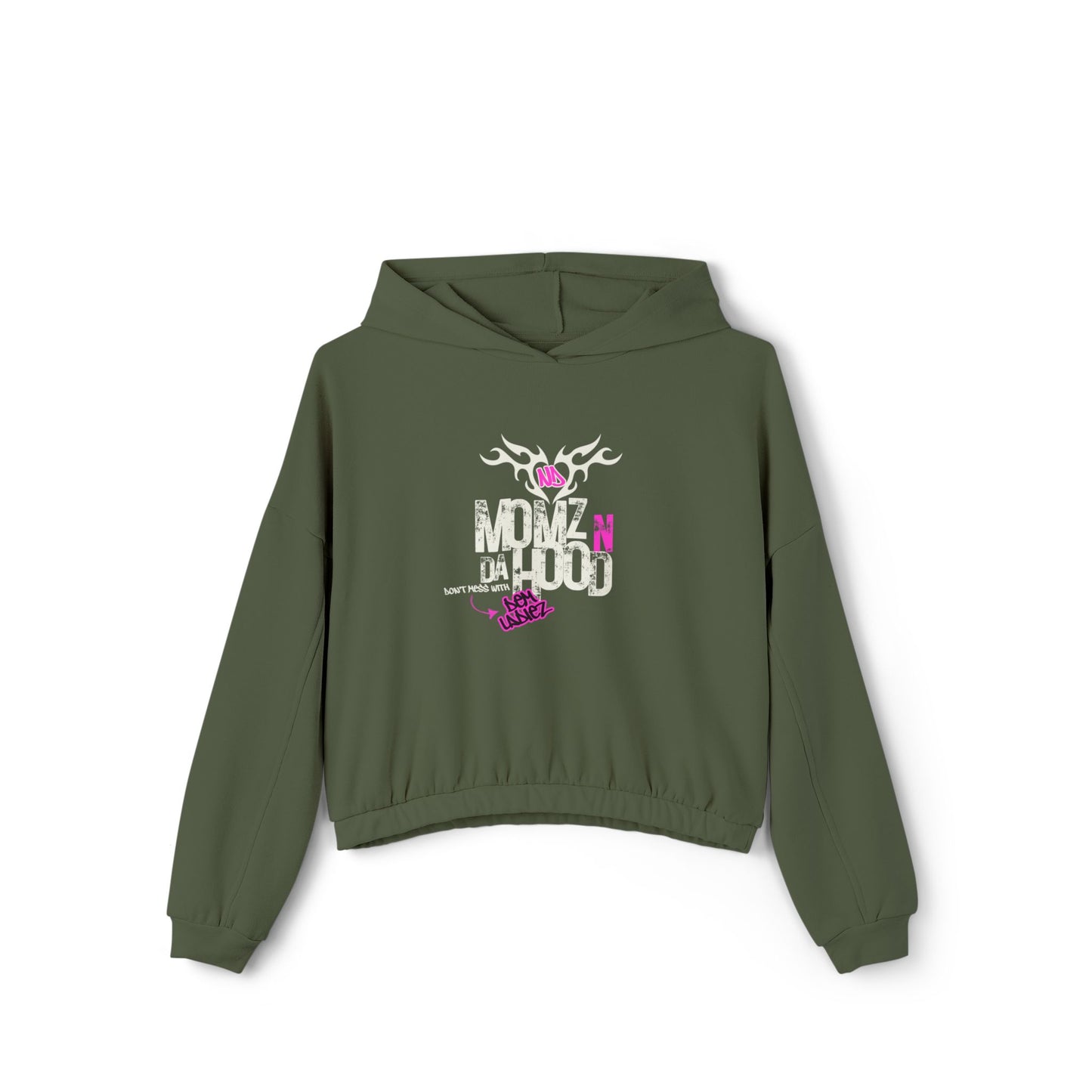 ND Momz N Da Hood (Don't Mess With Dem Ladiez) - Women's Cinched Hoodie