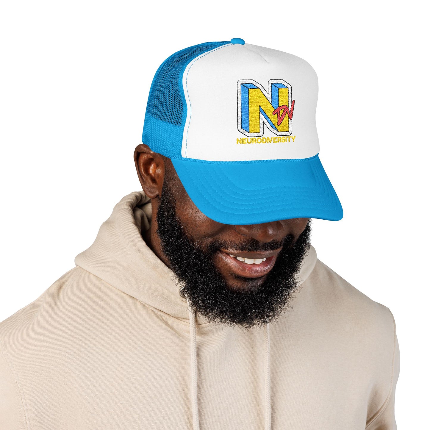 NDV Neurodiversity Rocks Embroidered Adult Unisex Trucker Hat