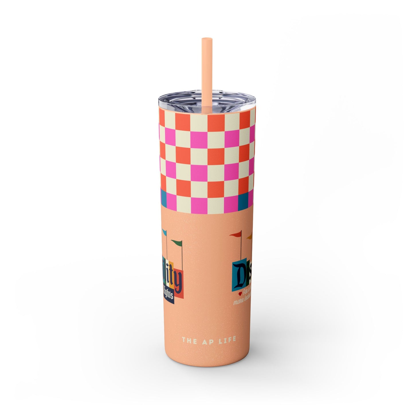 Disability Rights for a Happier & More Inclusive World - 20oz insulated tumbler with straw