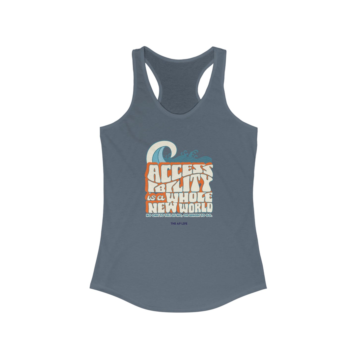 Accessibility Is A Whole New World - Fundraiser Women's Racerback Tank Top