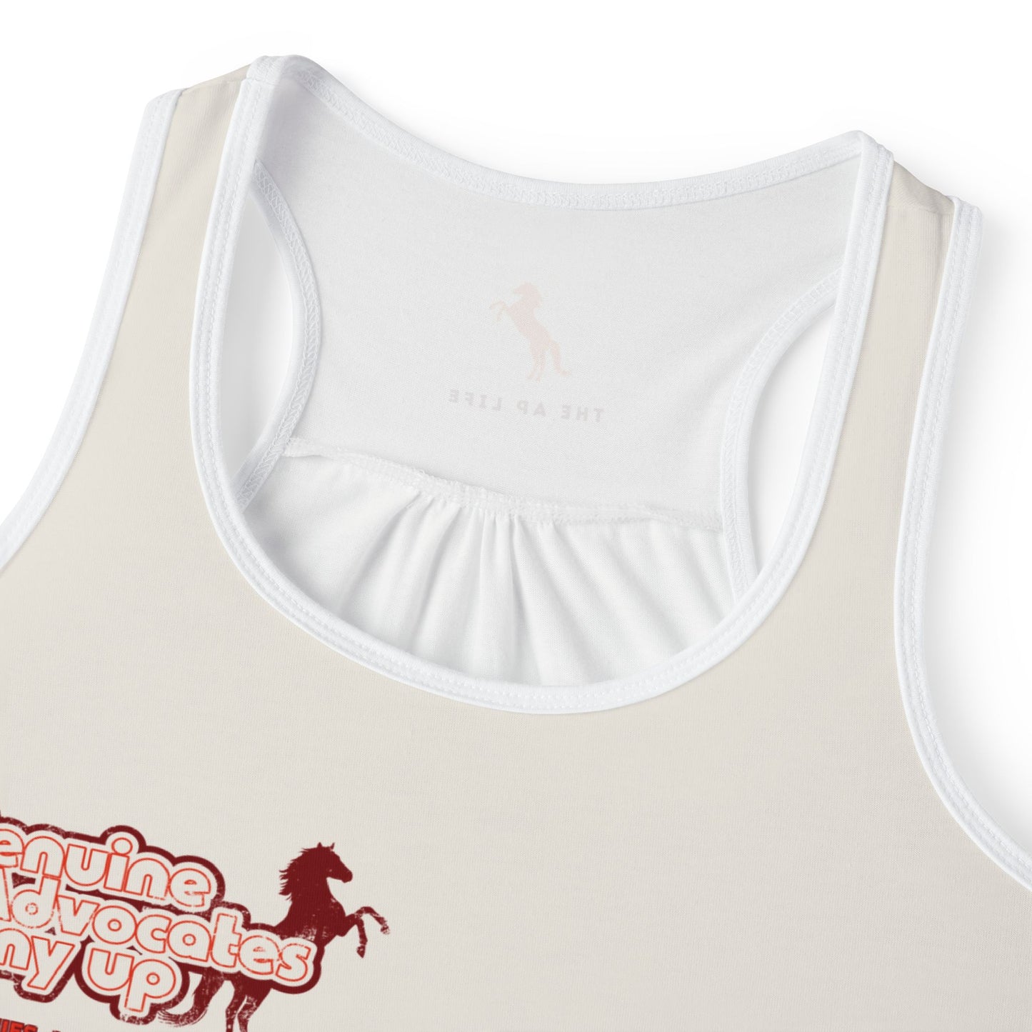 Genuine Advocates Pony Up (No Phonies, Let's Do This) Retro Vibe - Women's Racerback Tank
