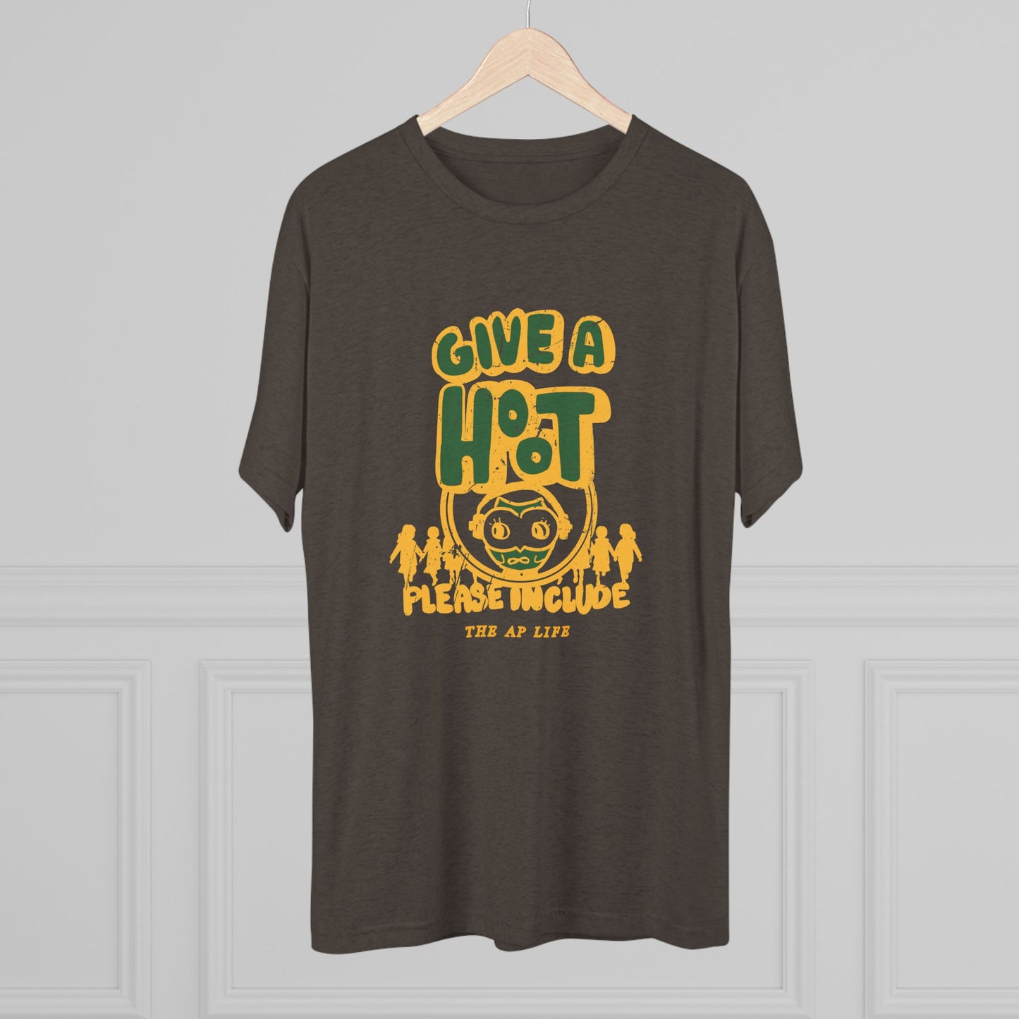 Give A Hoot - Please Include - Retro PSA Style - Adult Unisex Tri-blend Jersey Tee