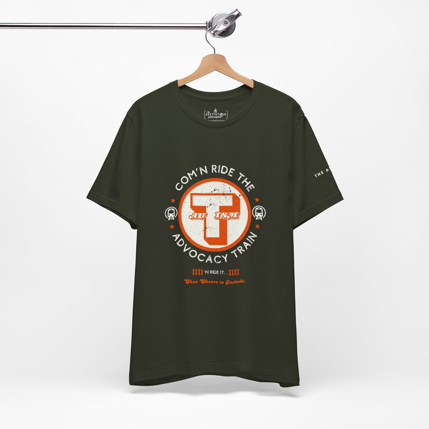 C'mon Ride The Autism Advocacy Train - Adult Unisex Jersey Tee