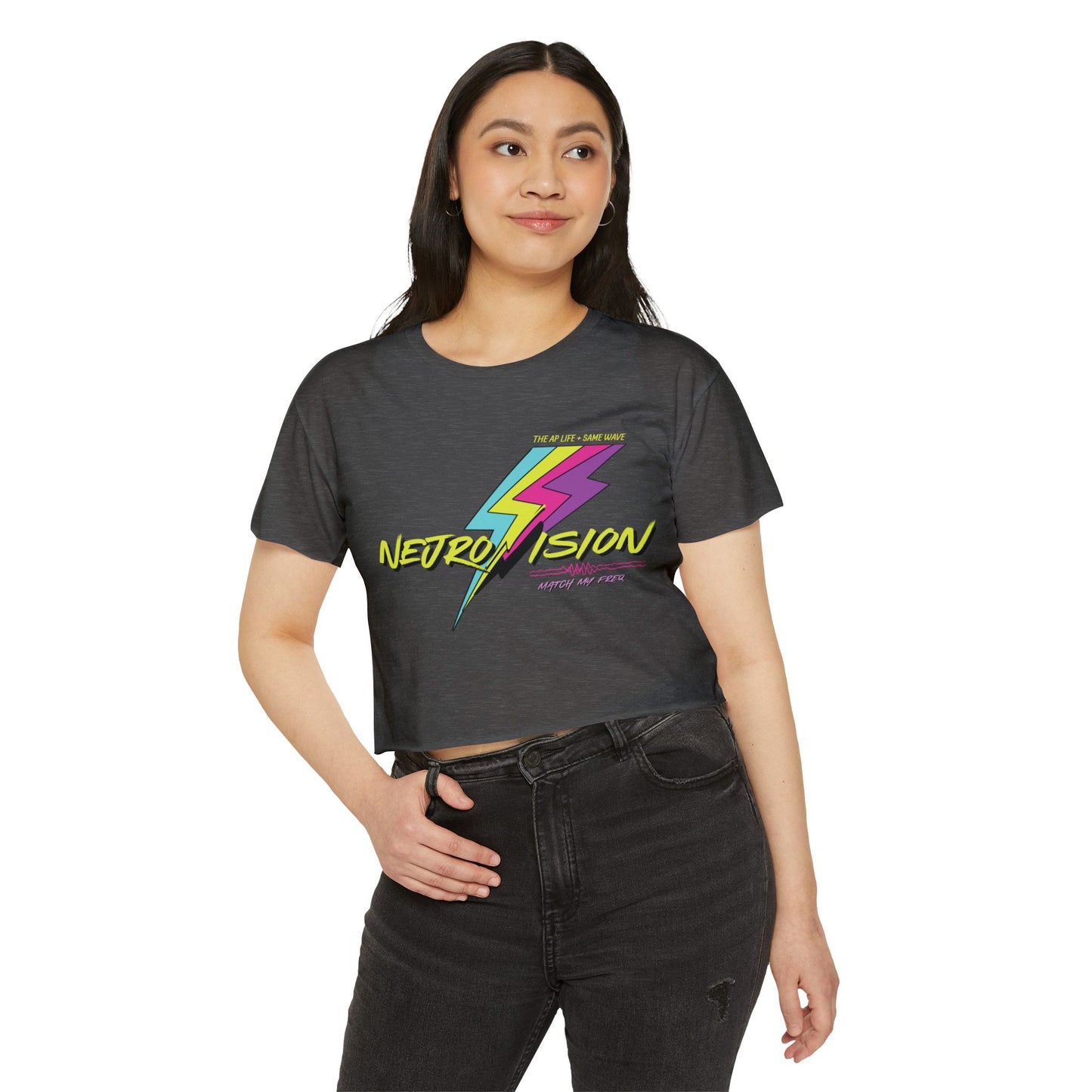Neurovision - Match my Freq - Epilepsy Awareness Women's Crop Top