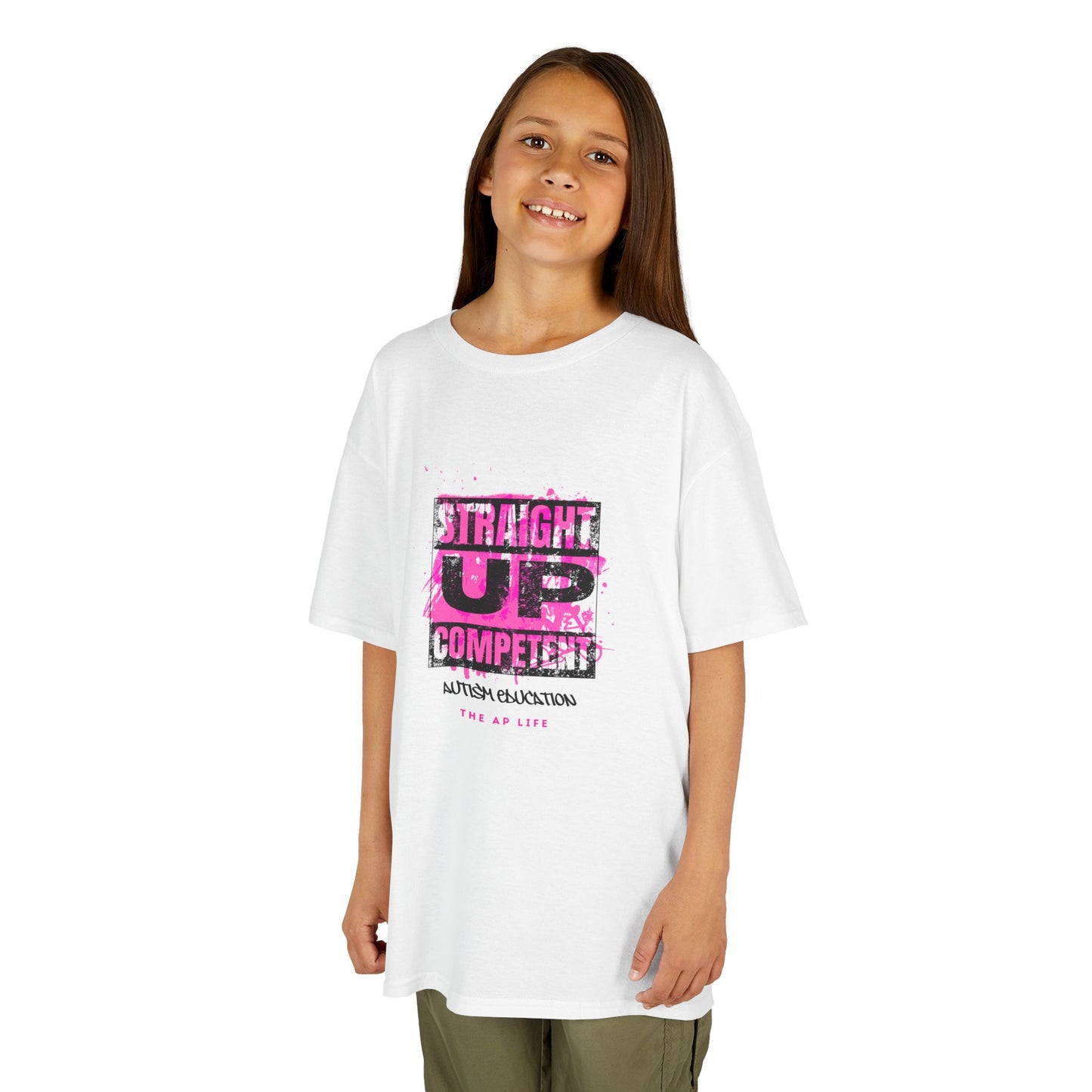 Straight Up Competent Autism Education - Youth Unisex Oversized Cotton Tee