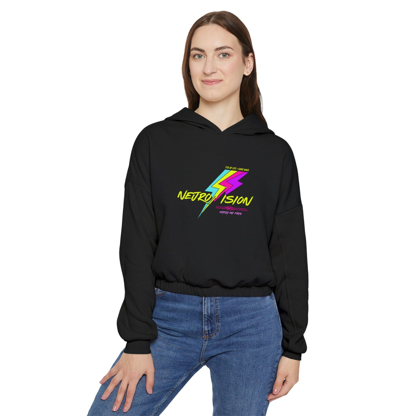 Neurovision - Match my Freq - Epilepsy Awareness - Women's Cinched/Cropped Hoodie