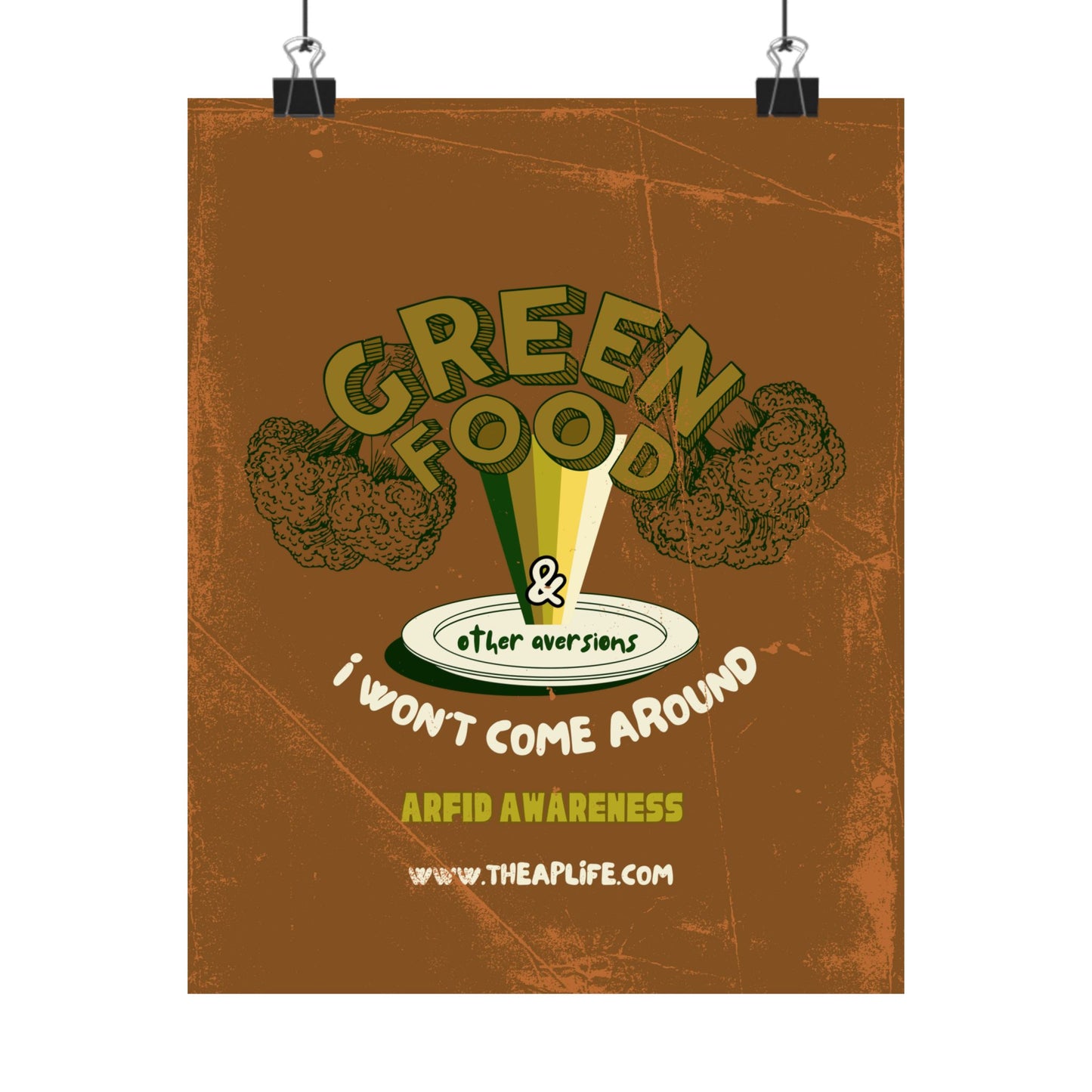 Green Food & Other Aversions ARFID Awareness - Matte Poster