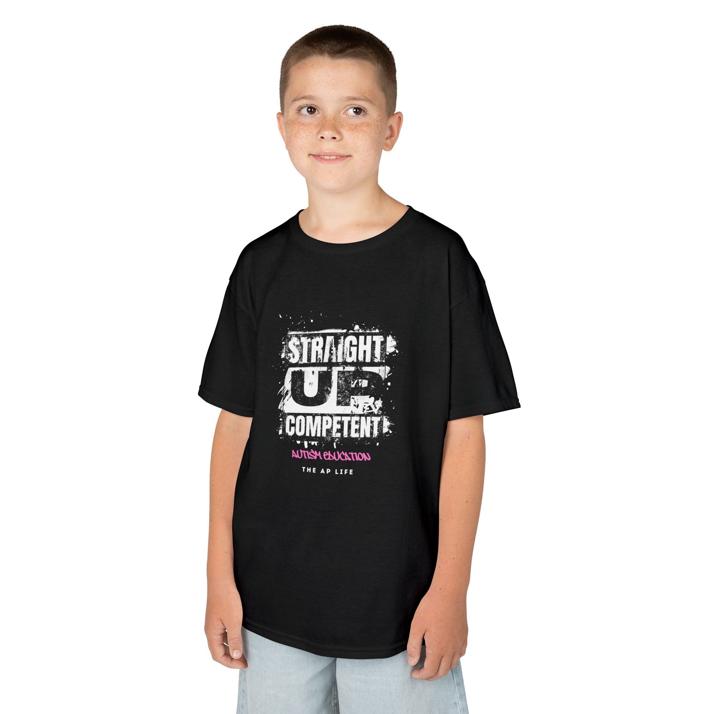 Straight Up Competent Autism Education - Youth Unisex Oversized Cotton Tee