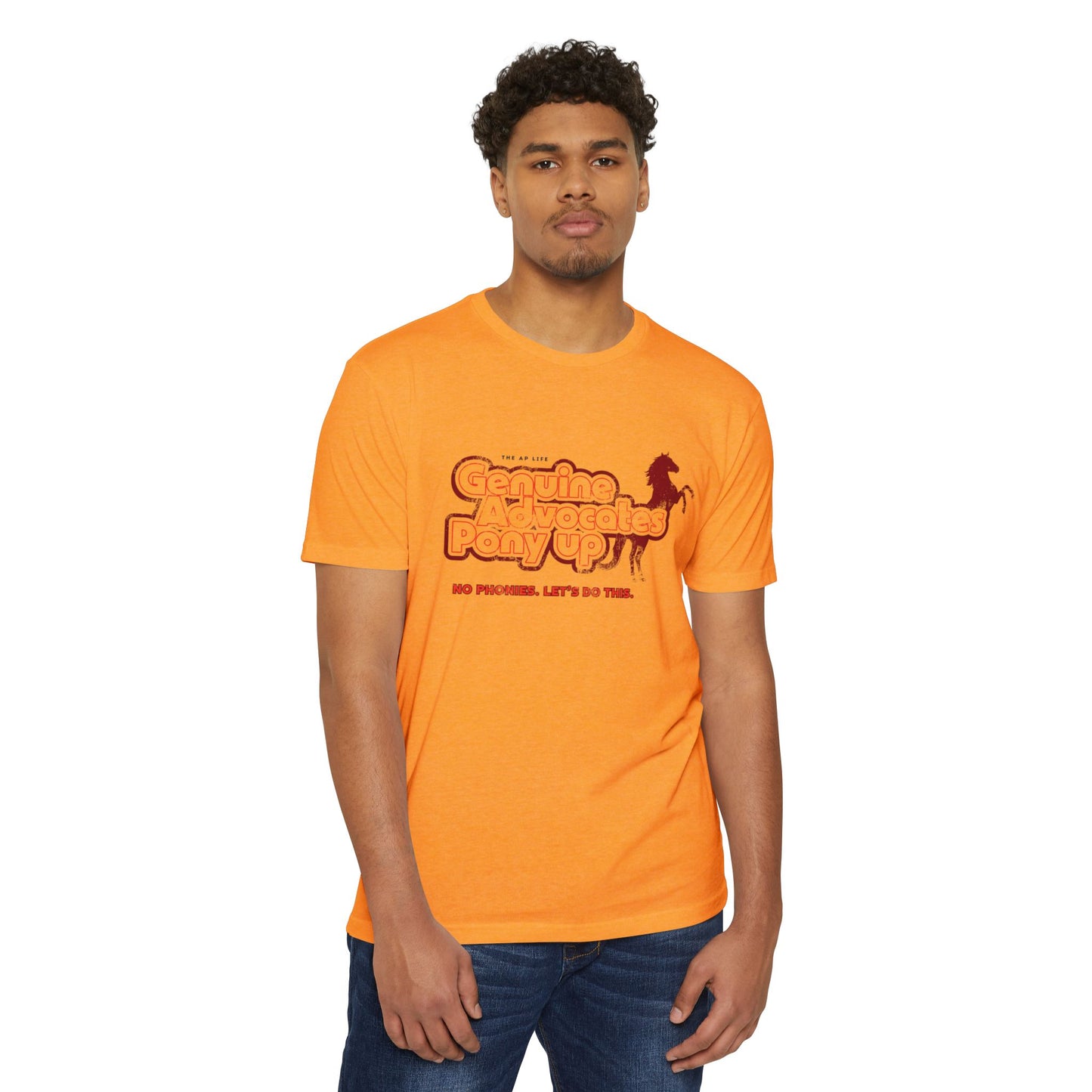 Genuine Advocates Pony Up (No Phonies, Let's Do This) - Adult Unisex Jersey Tee