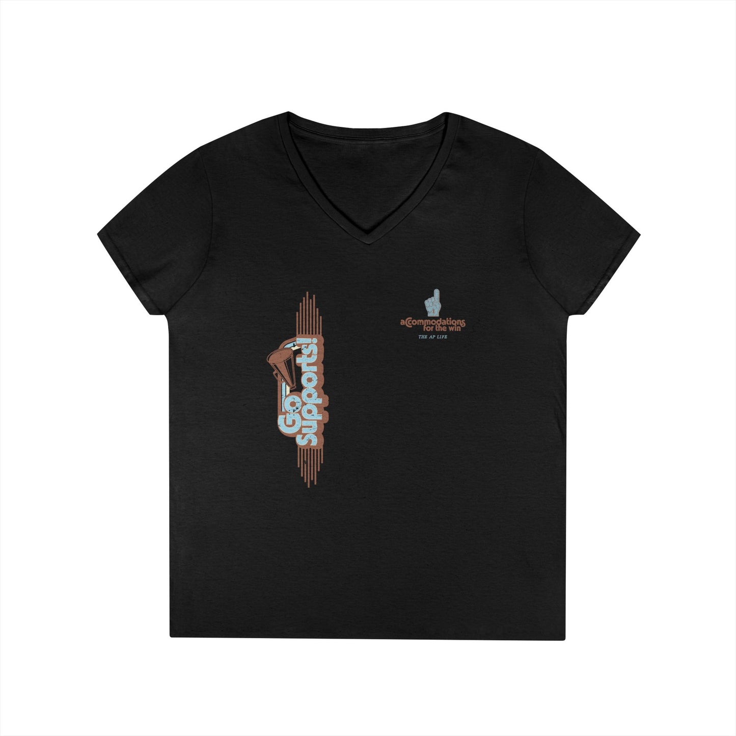 Go Supports! Accommodations for the Win - Ladies' V-Neck T-Shirt