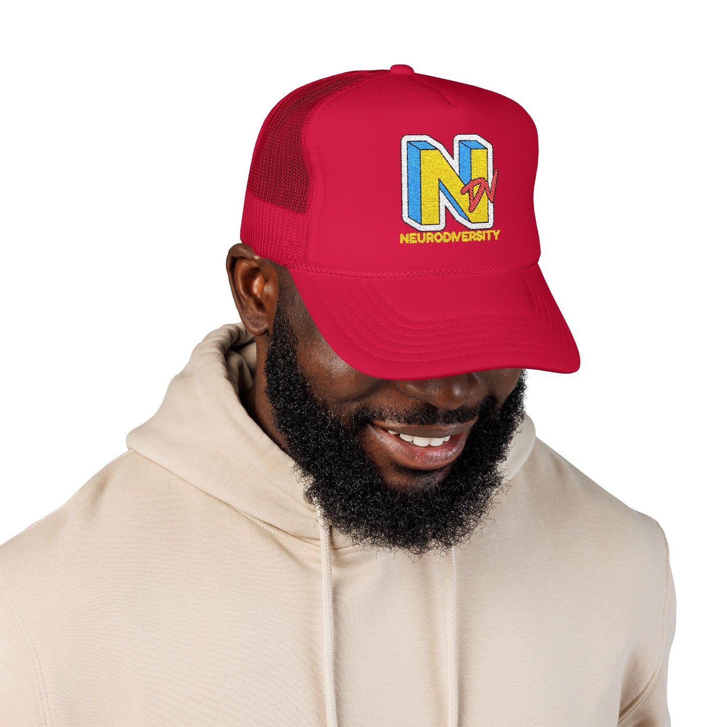 NDV Neurodiversity Rocks Embroidered Adult Unisex Trucker Hat