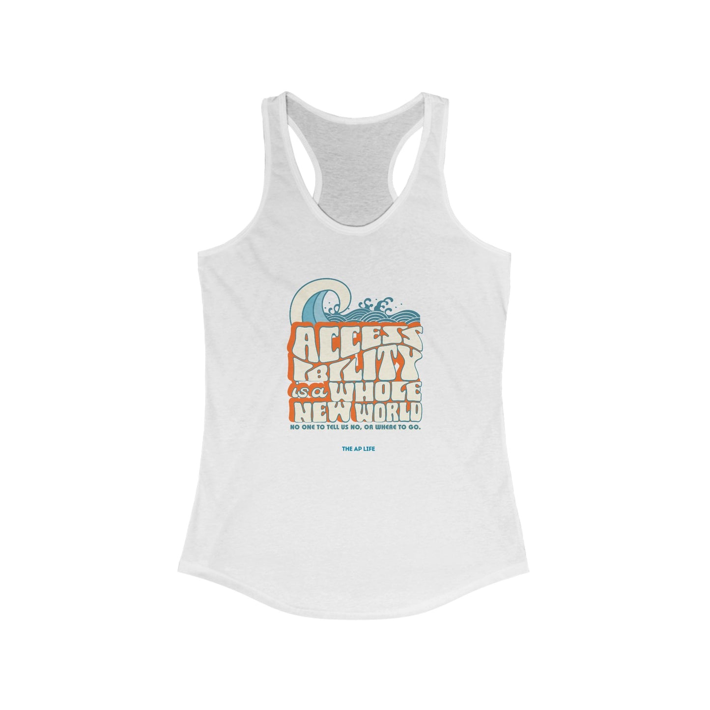 Accessibility Is A Whole New World - Fundraiser Women's Racerback Tank Top