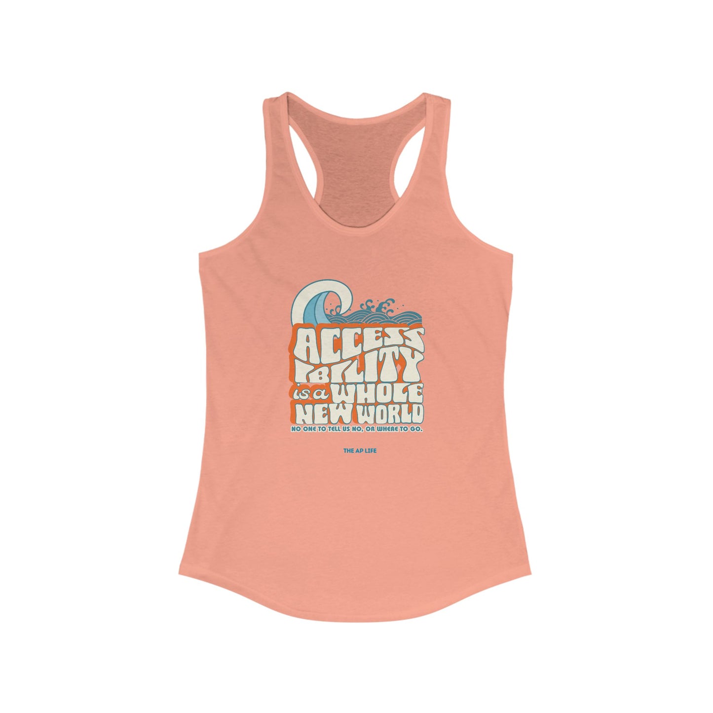 Accessibility Is A Whole New World - Fundraiser Women's Racerback Tank Top