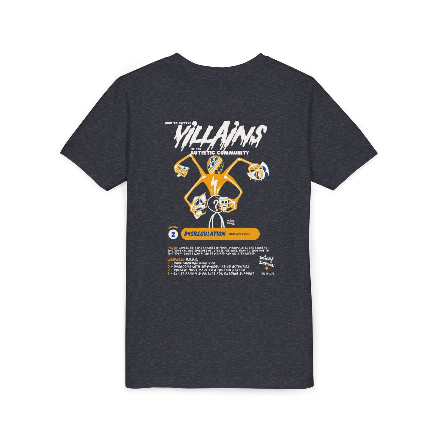 Villains of The Autistic Community Series - Dysregulation - Zachary Lierman - Youth Unisex Jersey Tee