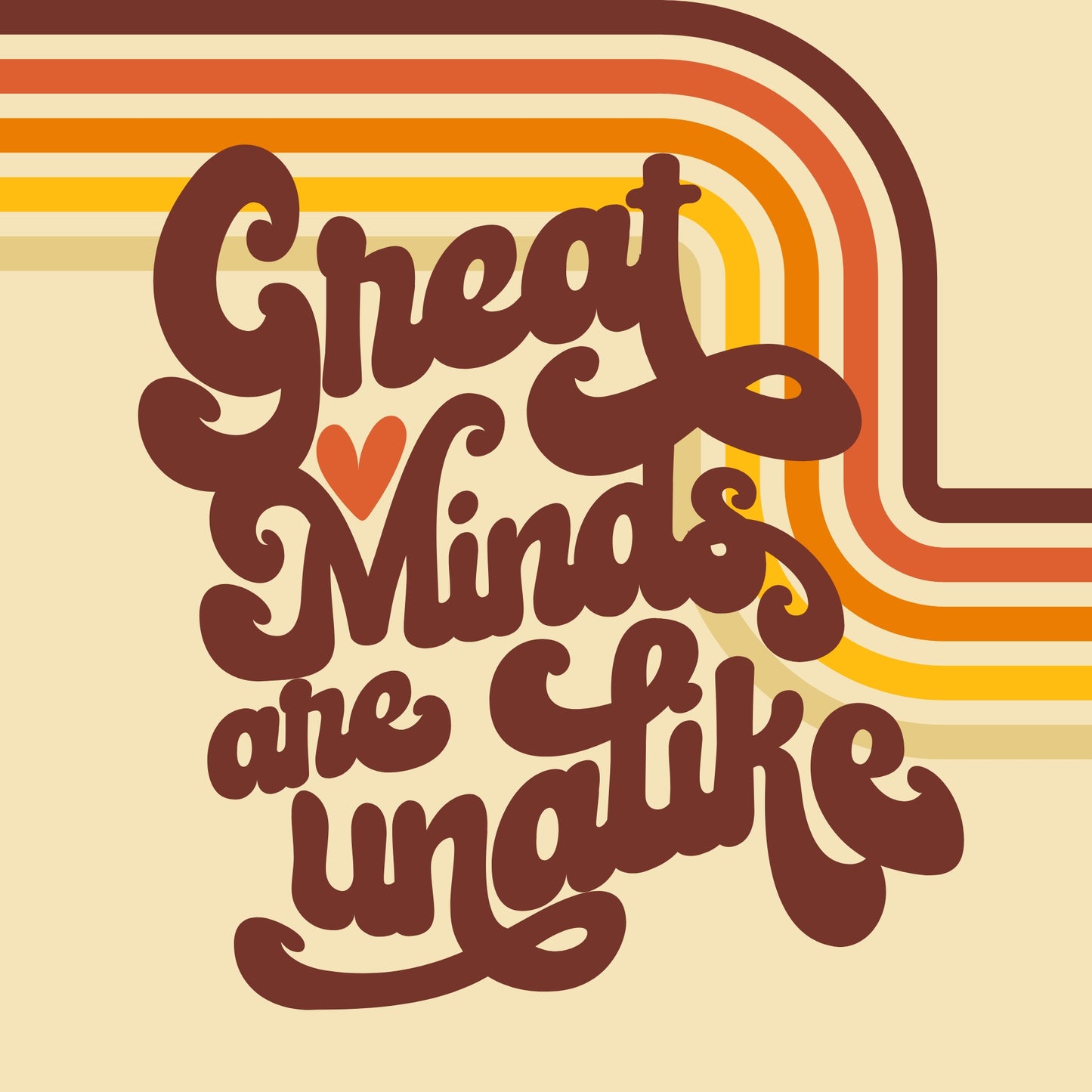 Great Minds Are Unalike Rounded Square Sticker