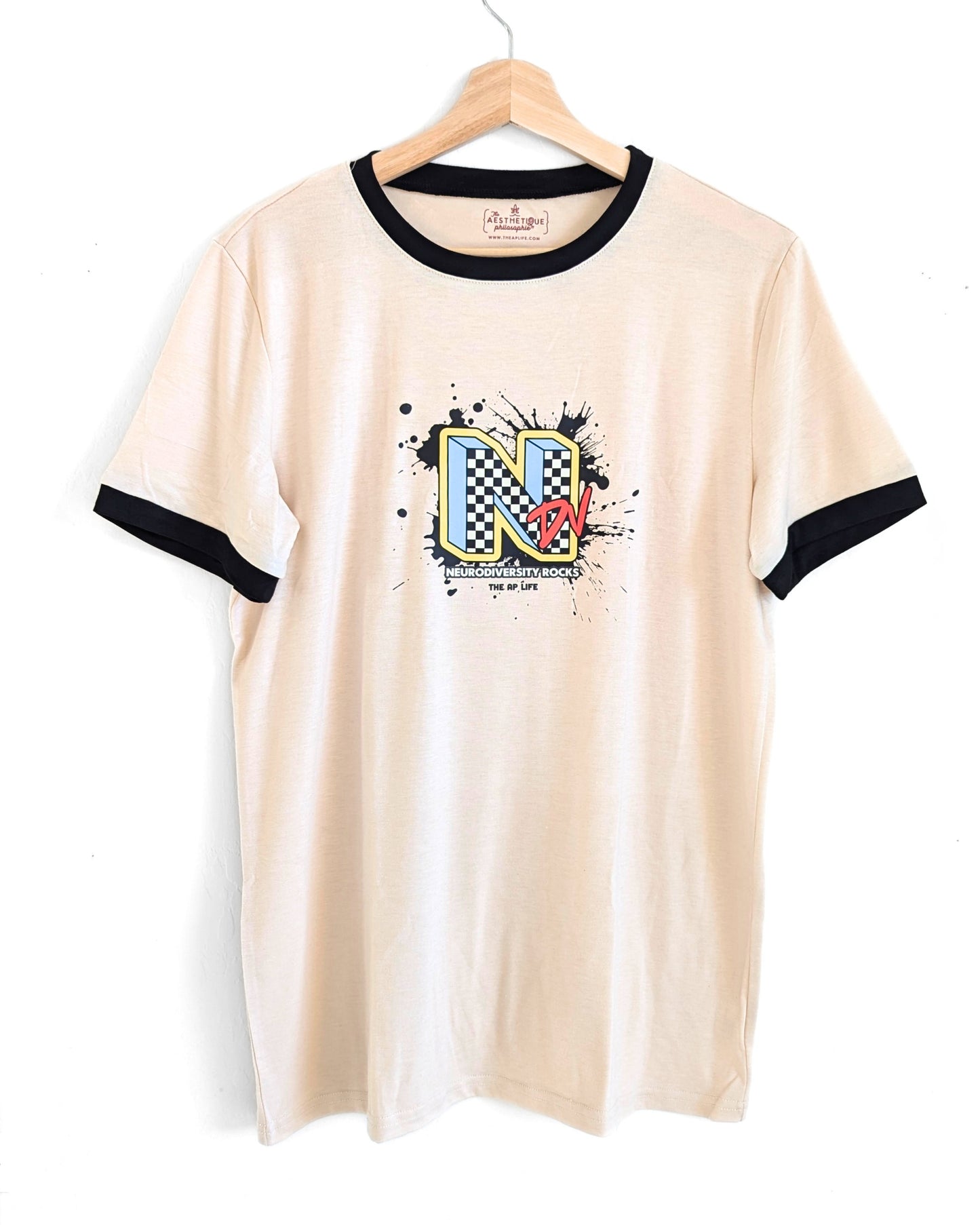 NDV Neurodiversity Rocks Unisex Ringer Tee