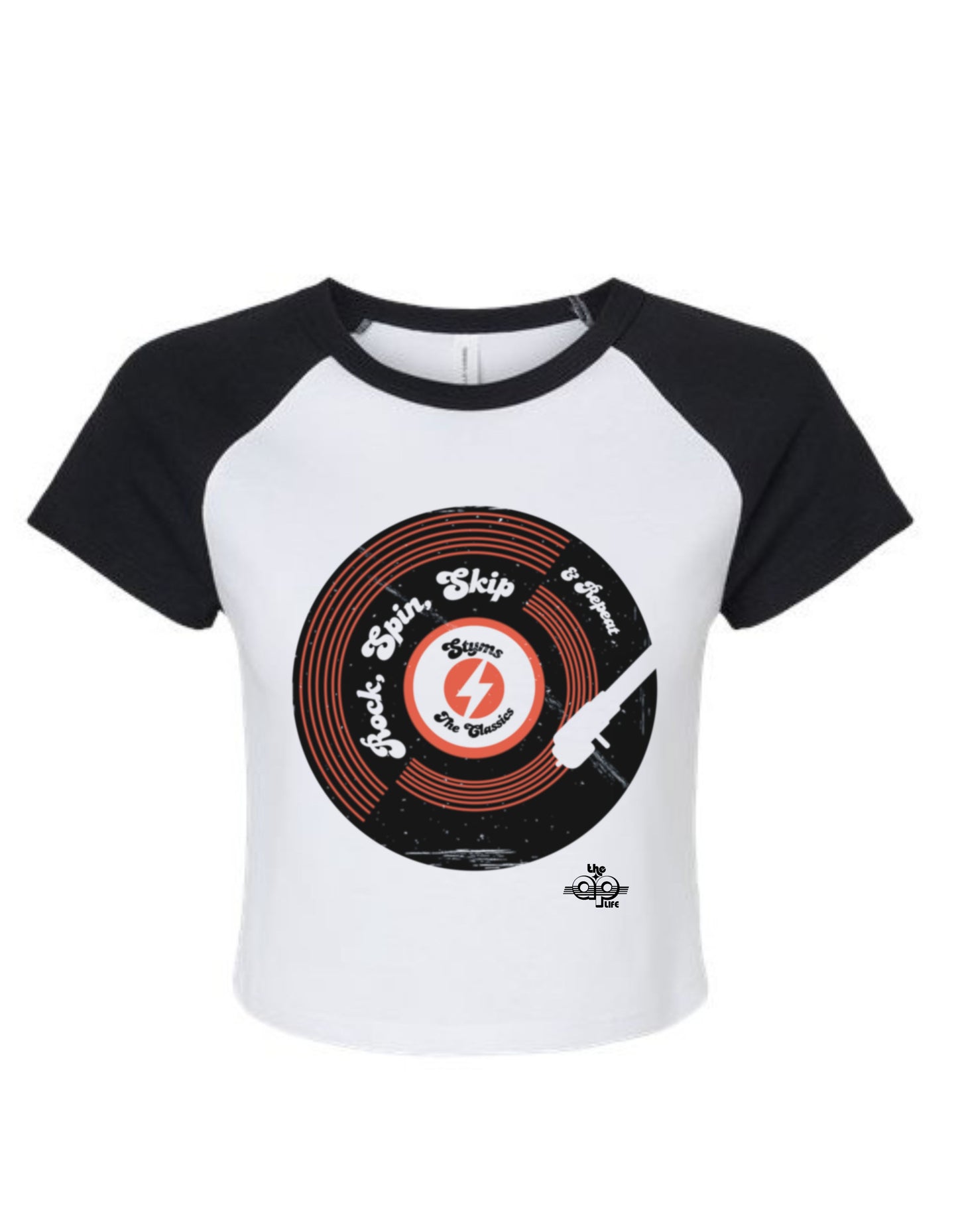 Styms - The Classics - Rock, Spin, Skip & Repeat - Women's Micro Rib Raglan Baby Tee
