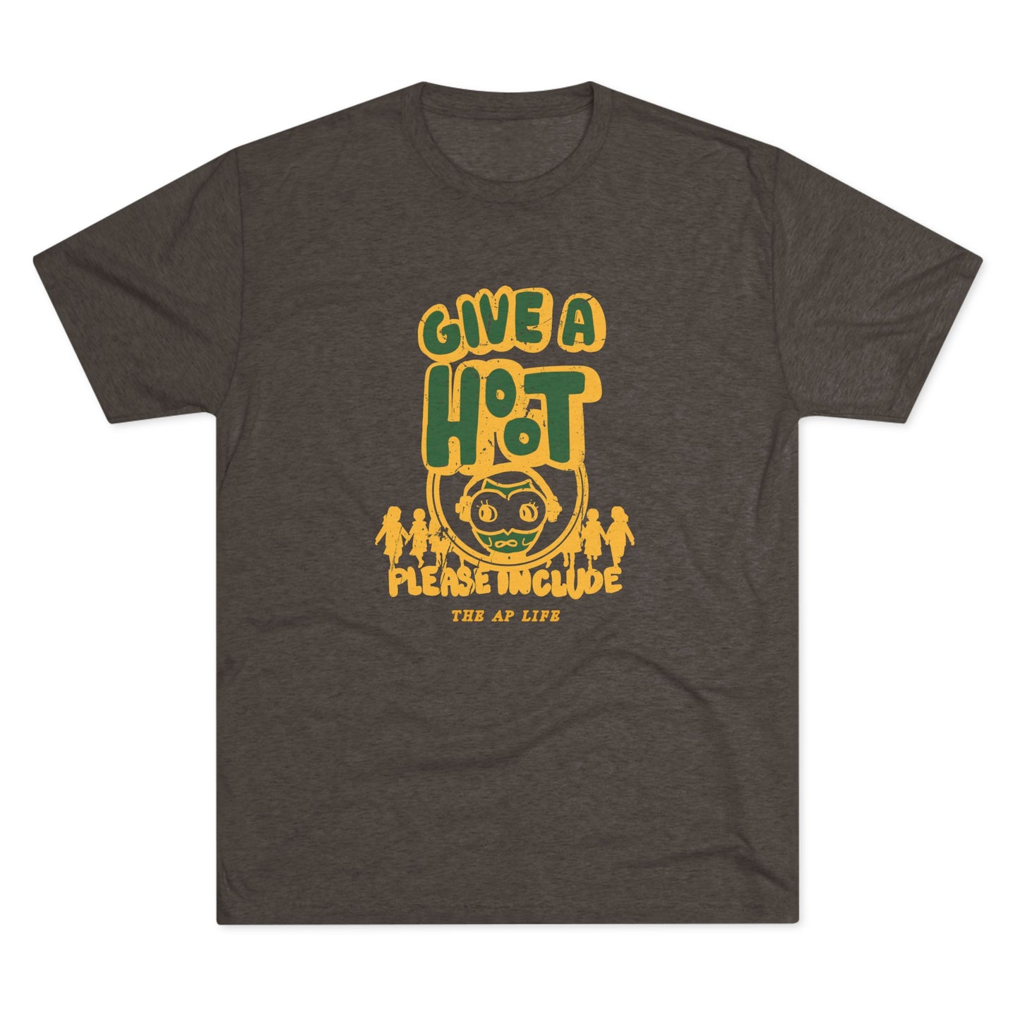 Give A Hoot - Please Include - Retro PSA Style - Adult Unisex Tri-blend Jersey Tee