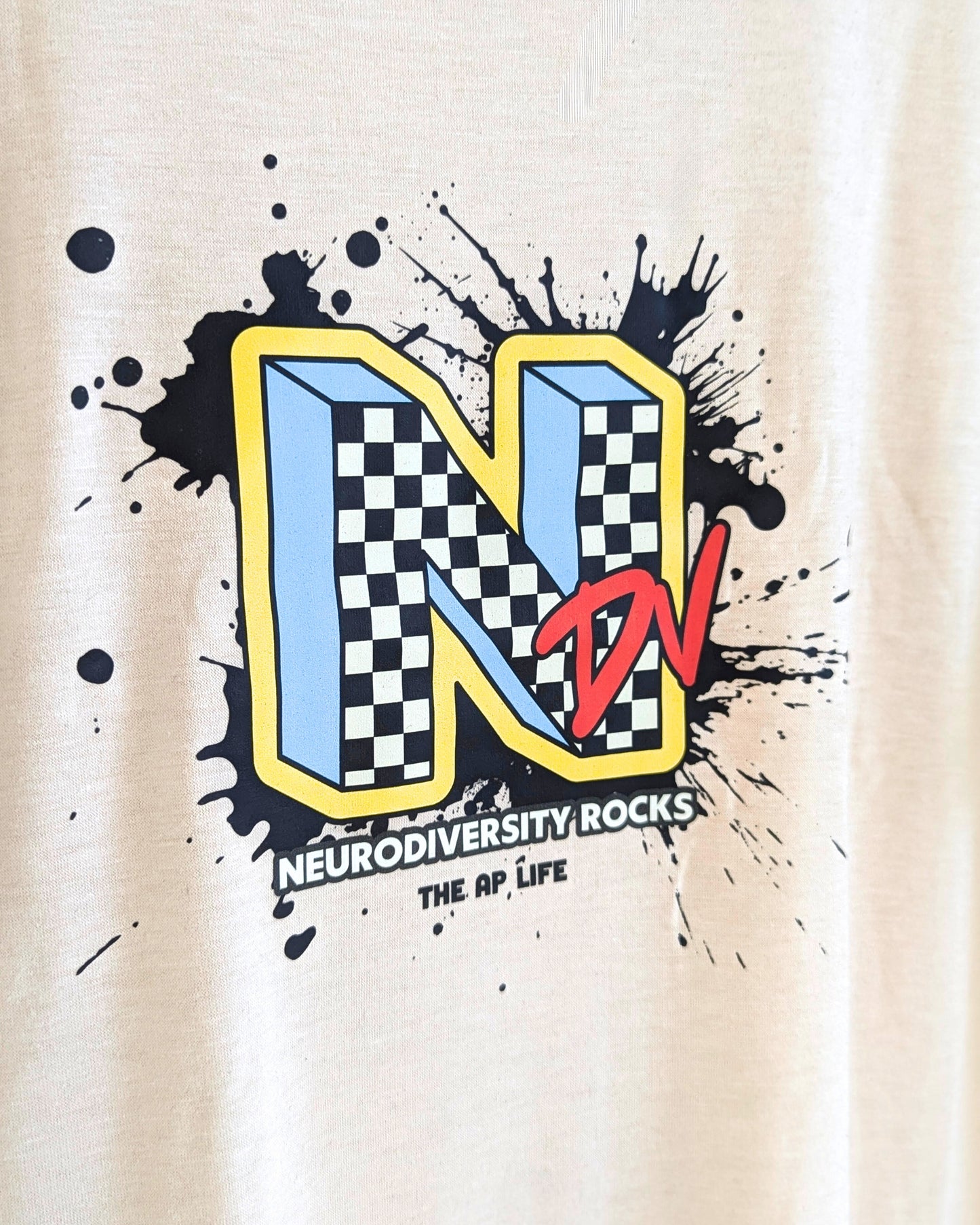 NDV Neurodiversity Rocks Unisex Ringer Tee