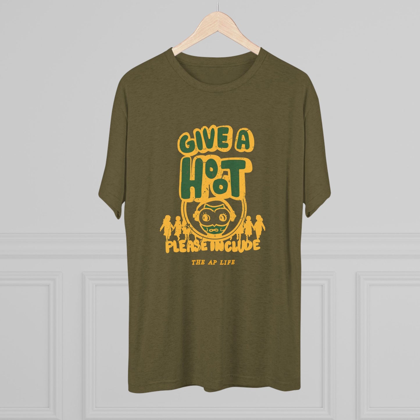 Give A Hoot - Please Include - Retro PSA Style - Adult Unisex Tri-blend Jersey Tee