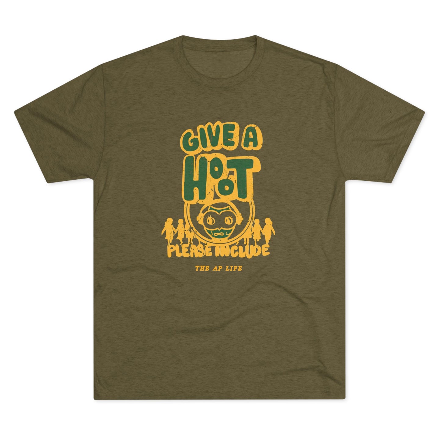 Give A Hoot - Please Include - Retro PSA Style - Adult Unisex Tri-blend Jersey Tee