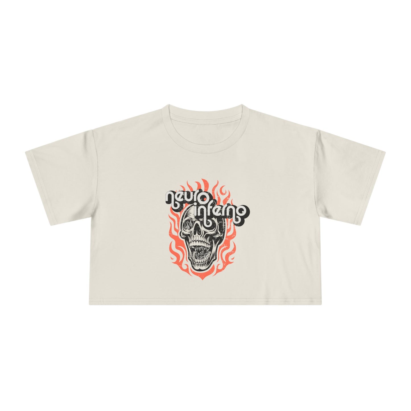 Neuro-Inferno - AuDHD Burnout Baby, Burnout - Patrick Casale Collab - Women's Crop Top Tee