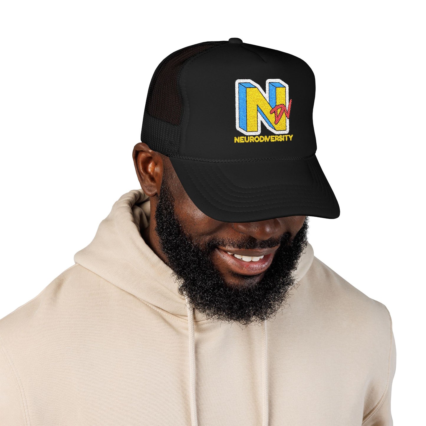 NDV Neurodiversity Rocks Embroidered Adult Unisex Trucker Hat