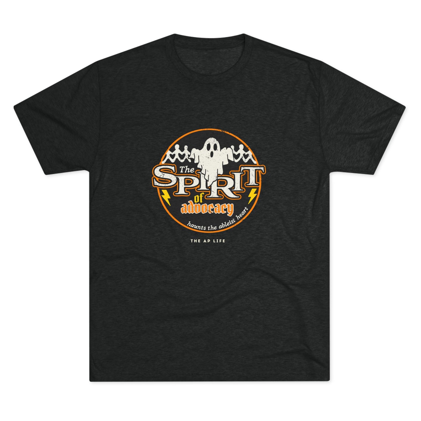 The Spirit of Advocacy (Haunts the Ablelist Heart) - Halloween - Adult Unisex Tri-Blend Soft Tee