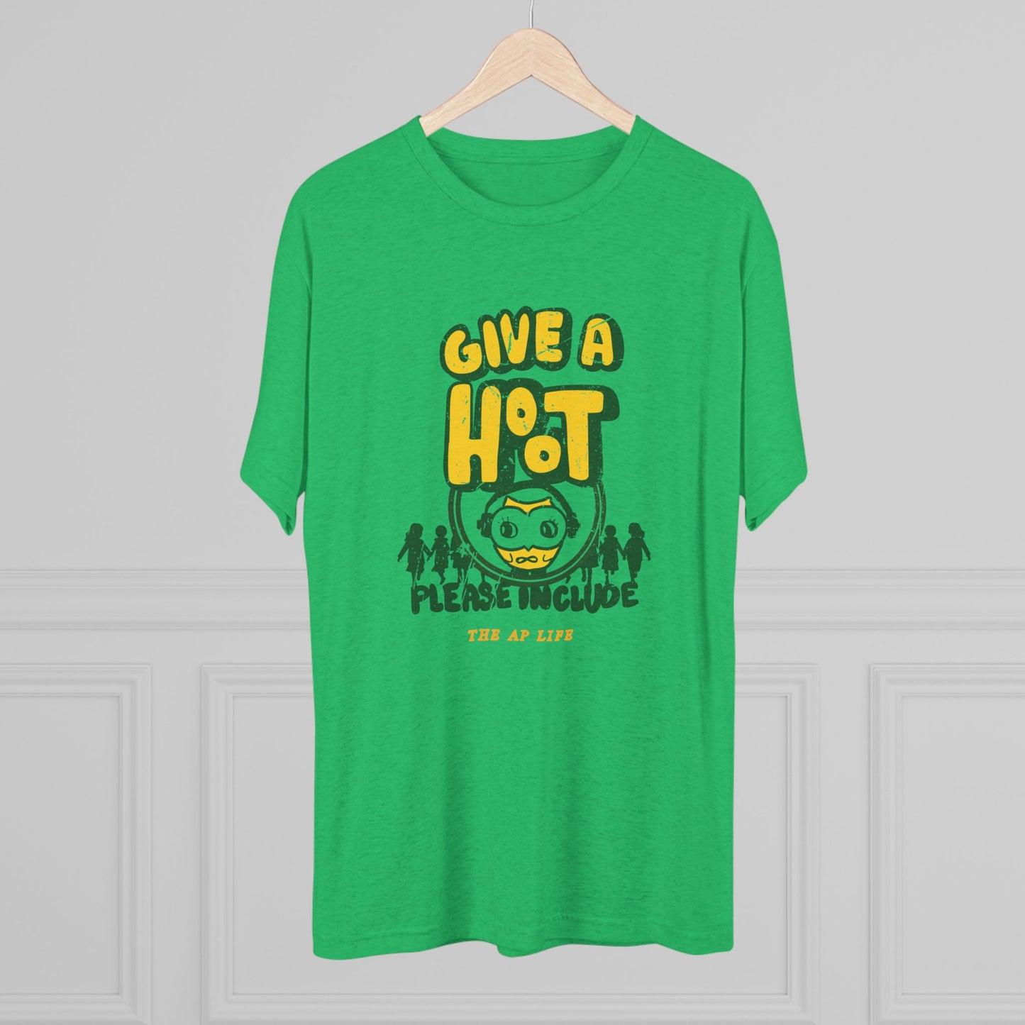 Give A Hoot - Please Include - Retro PSA Style - Adult Unisex Tri-blend Jersey Tee