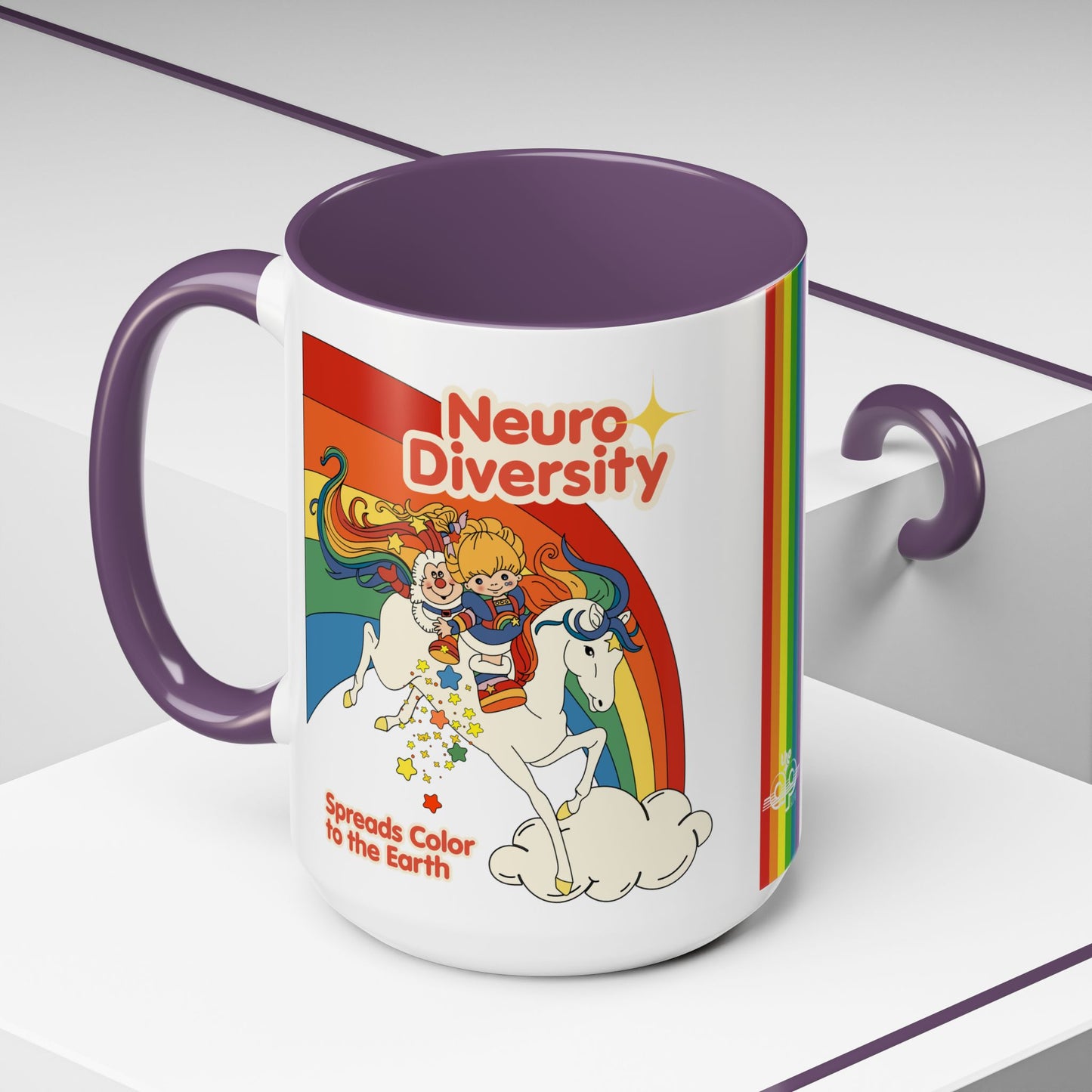 Neurodiversity Spreads Color to the Earth - Accent Coffee Mug (11, 15oz)