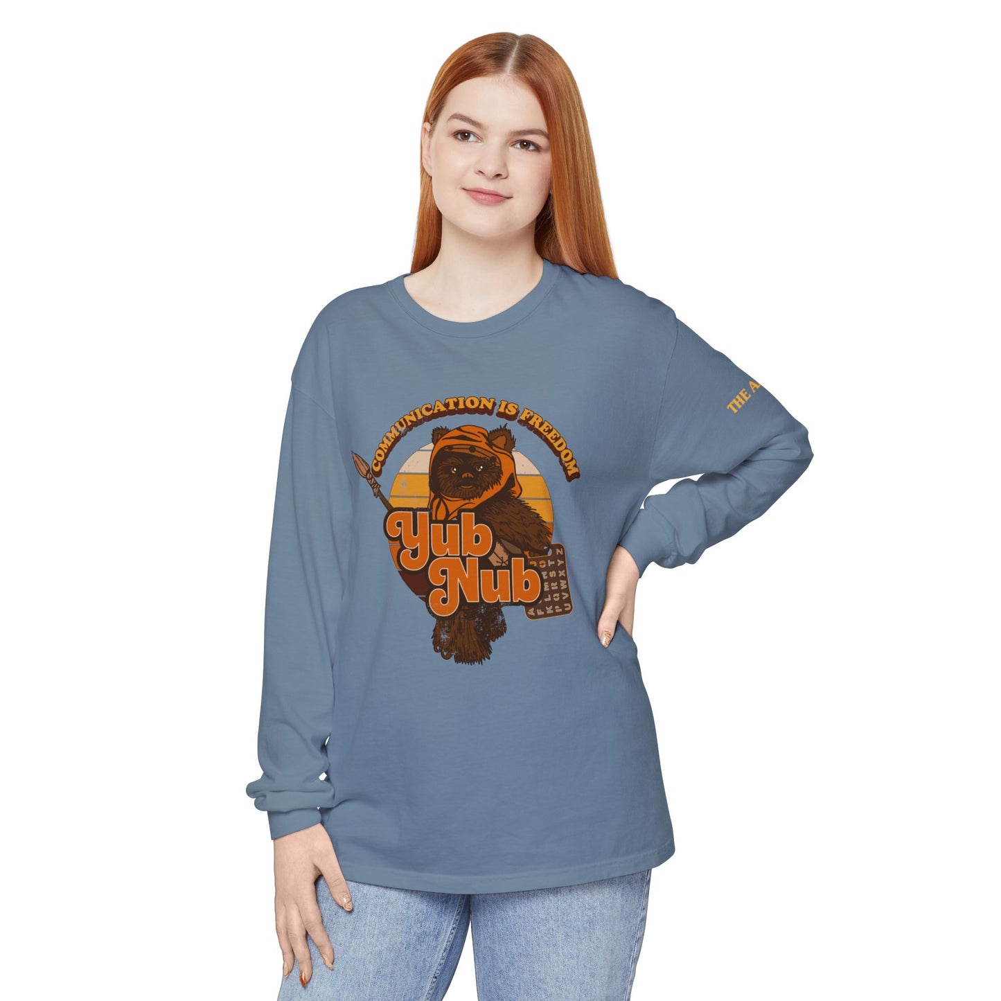 Communication is Freedom - Yub Nub - S2C - Adult Unisex Garment-dyed Long Sleeve T-Shirt